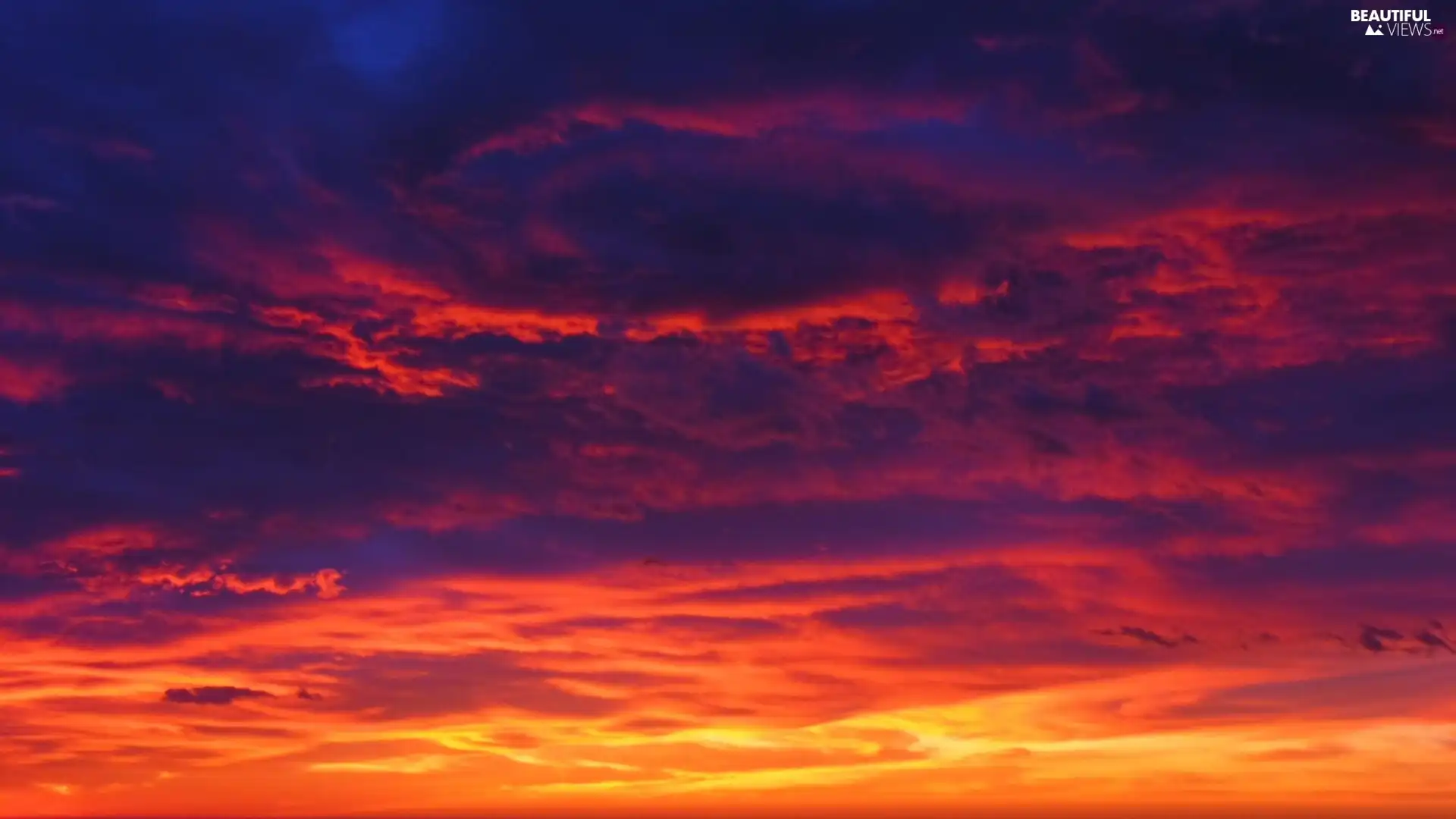 clouds, west, rays, sun