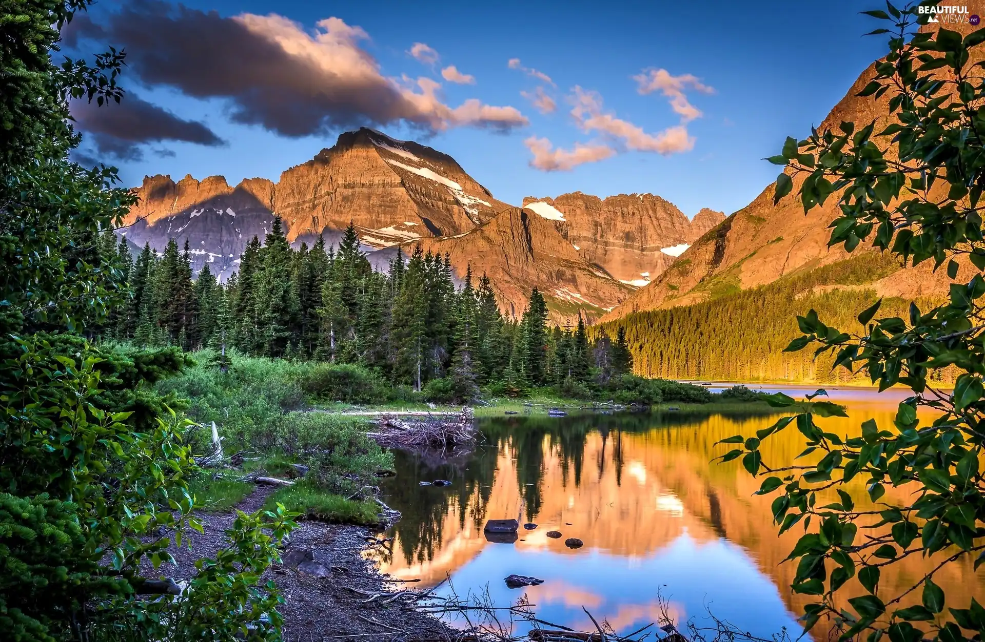 Mountains Woods Reflection Lake Beautiful Views Wallpapers 2048x1336