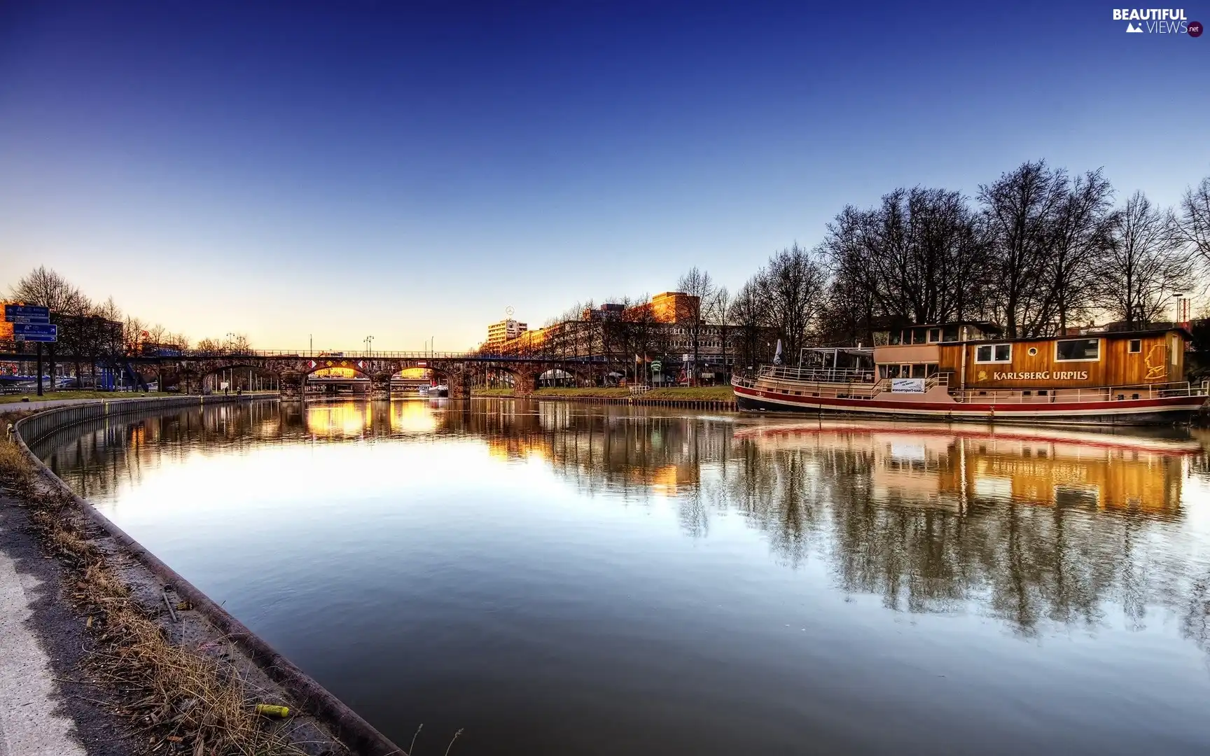 Germany, Saarbrucken, River, Town