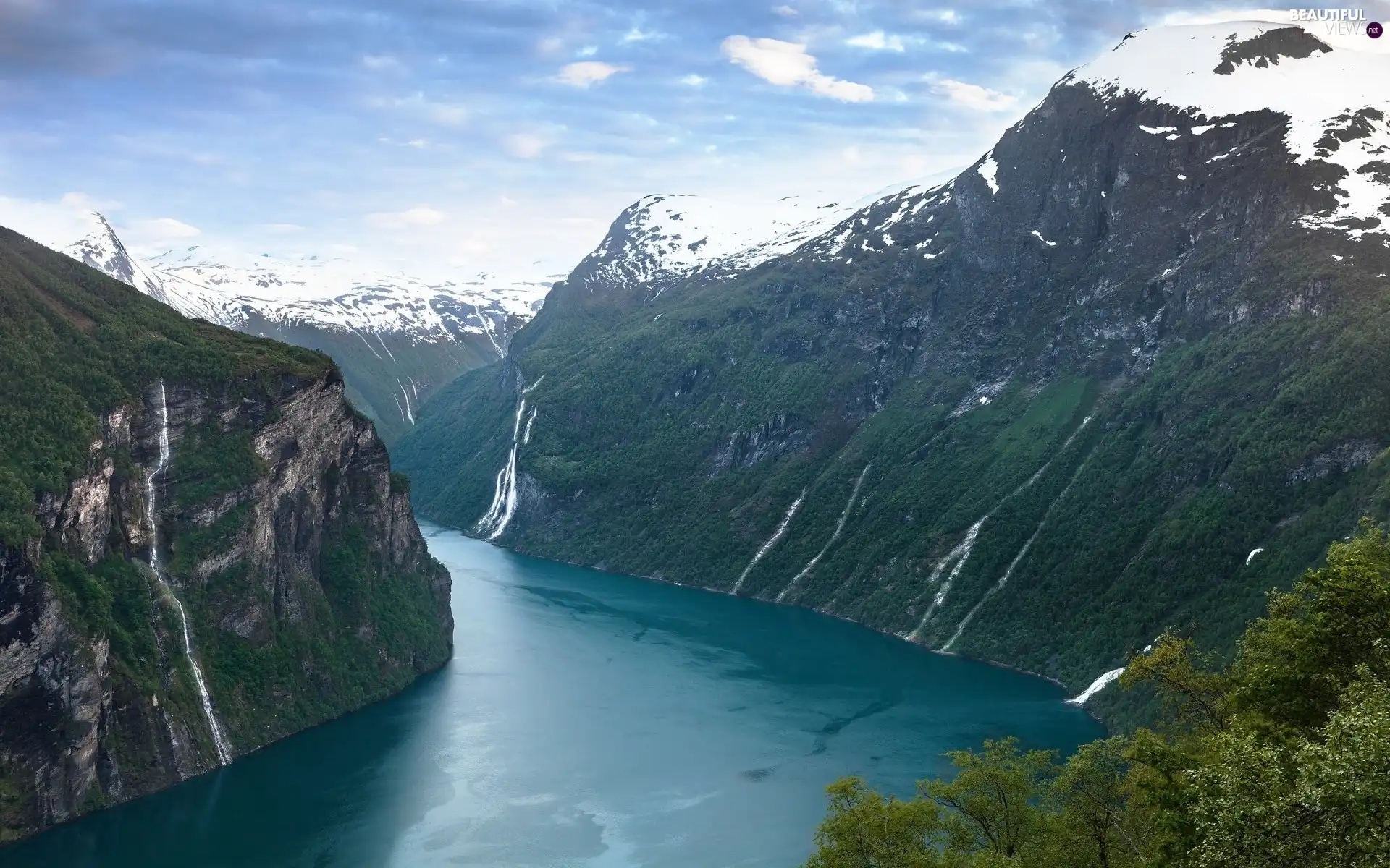 River, Sky, Mountains