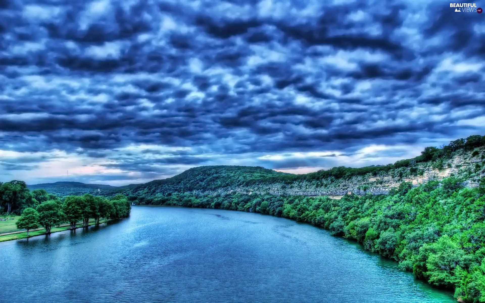 rivers, clouds, channel