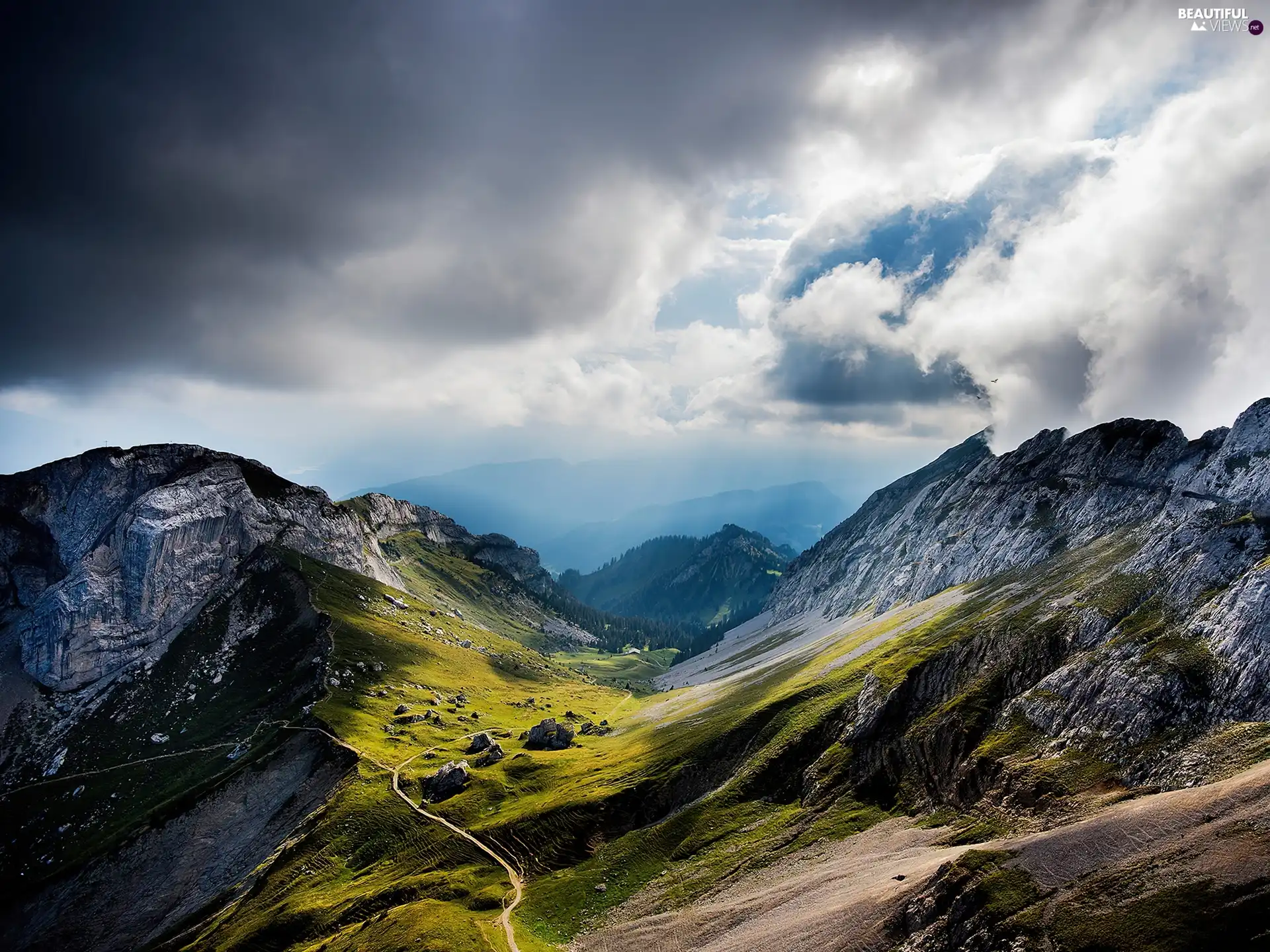 roads, Mountains, Valley