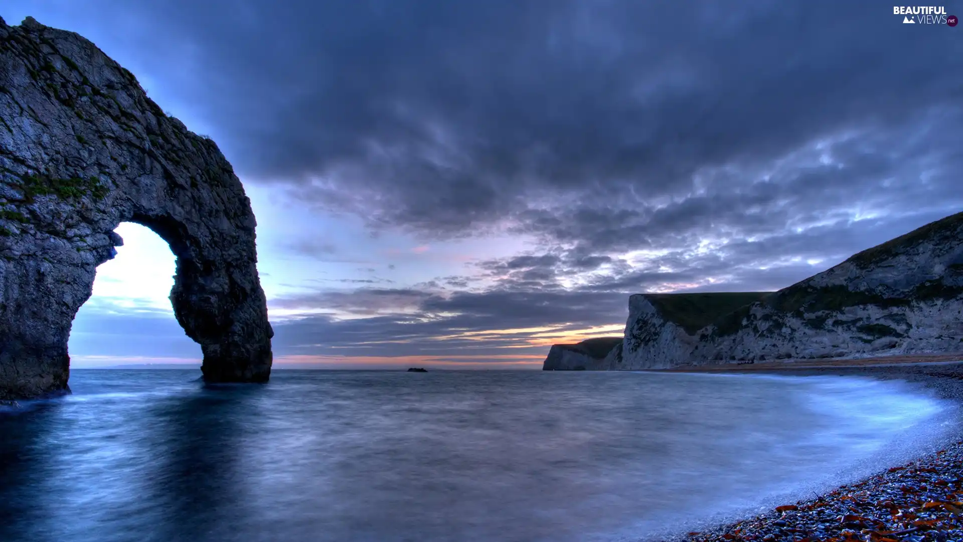 rocks, clouds, Waves, Stones, sea