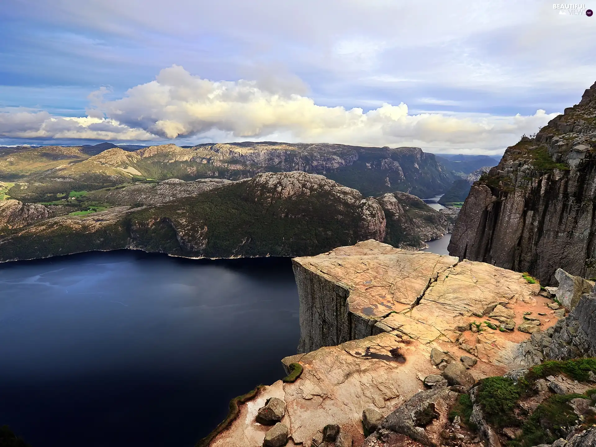 rocks, sea, Mountains