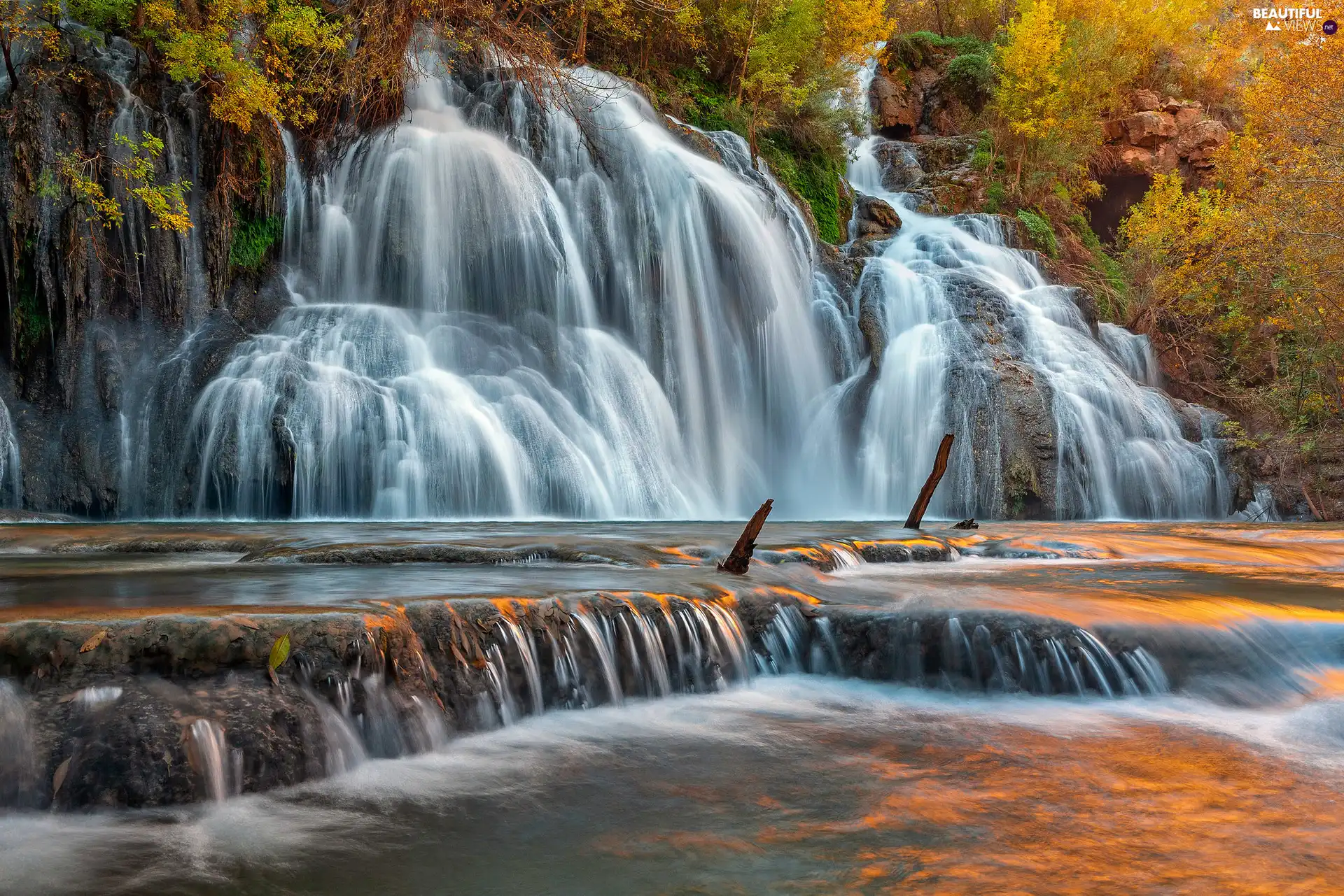rocks, waterfall, Navajo