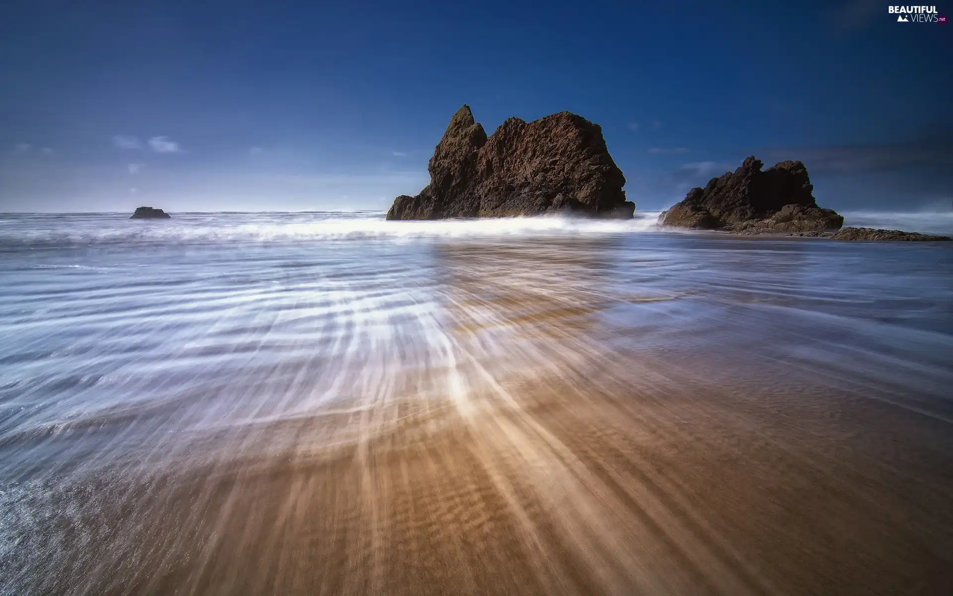 rocks, sea, projections