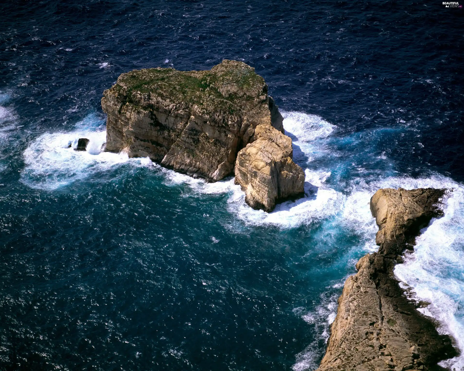 sea, rocks