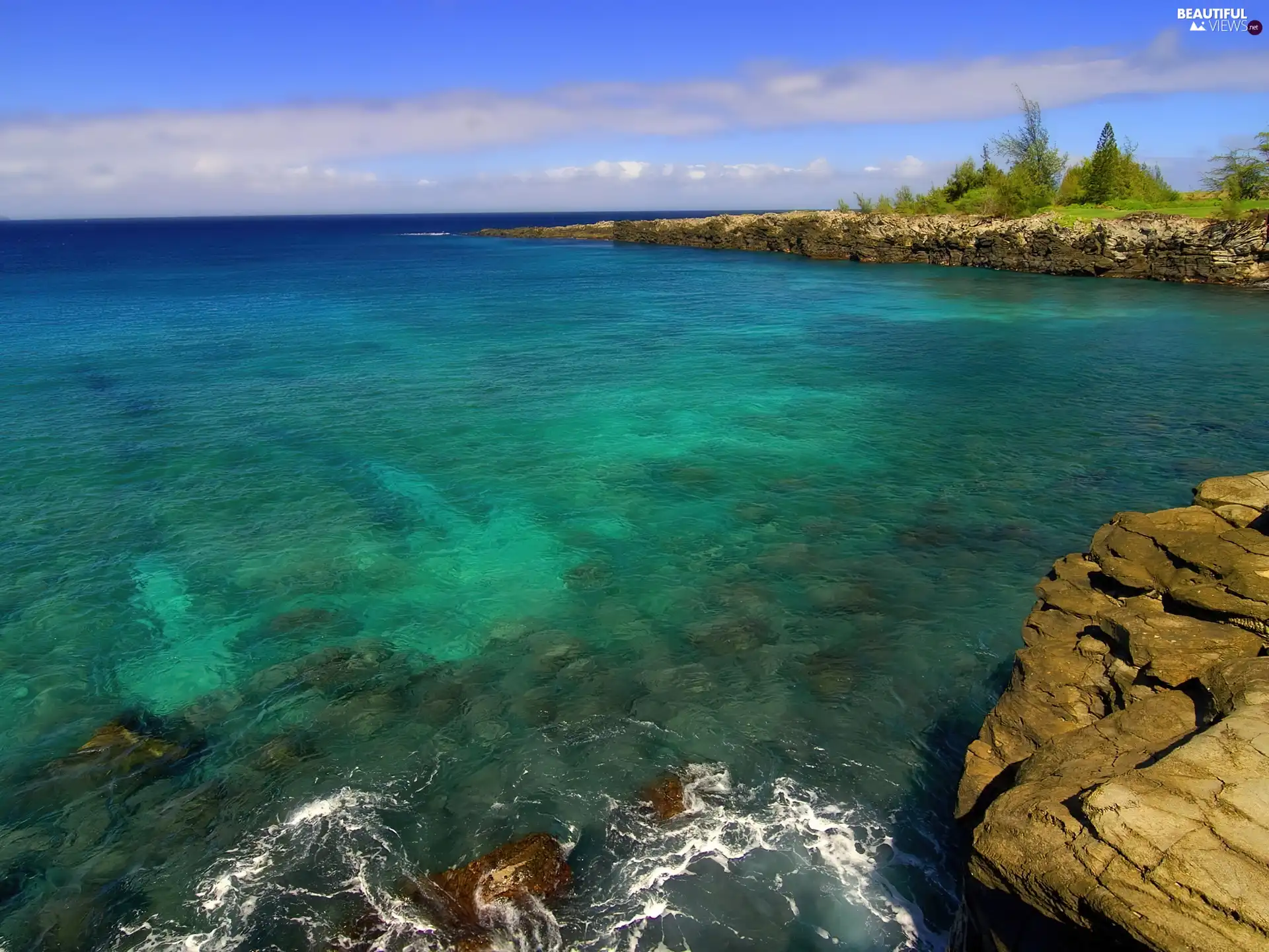 sea, rocks