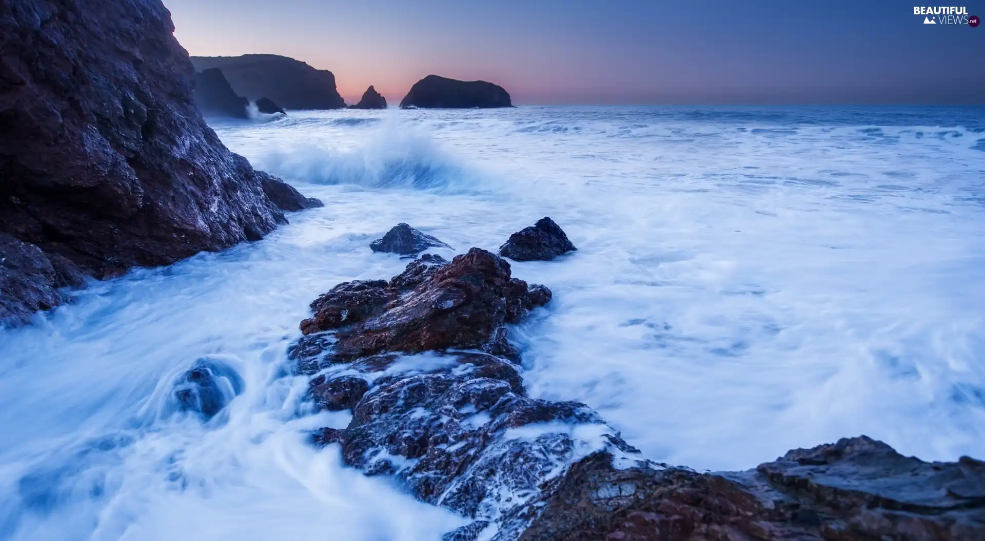 sea, rocks