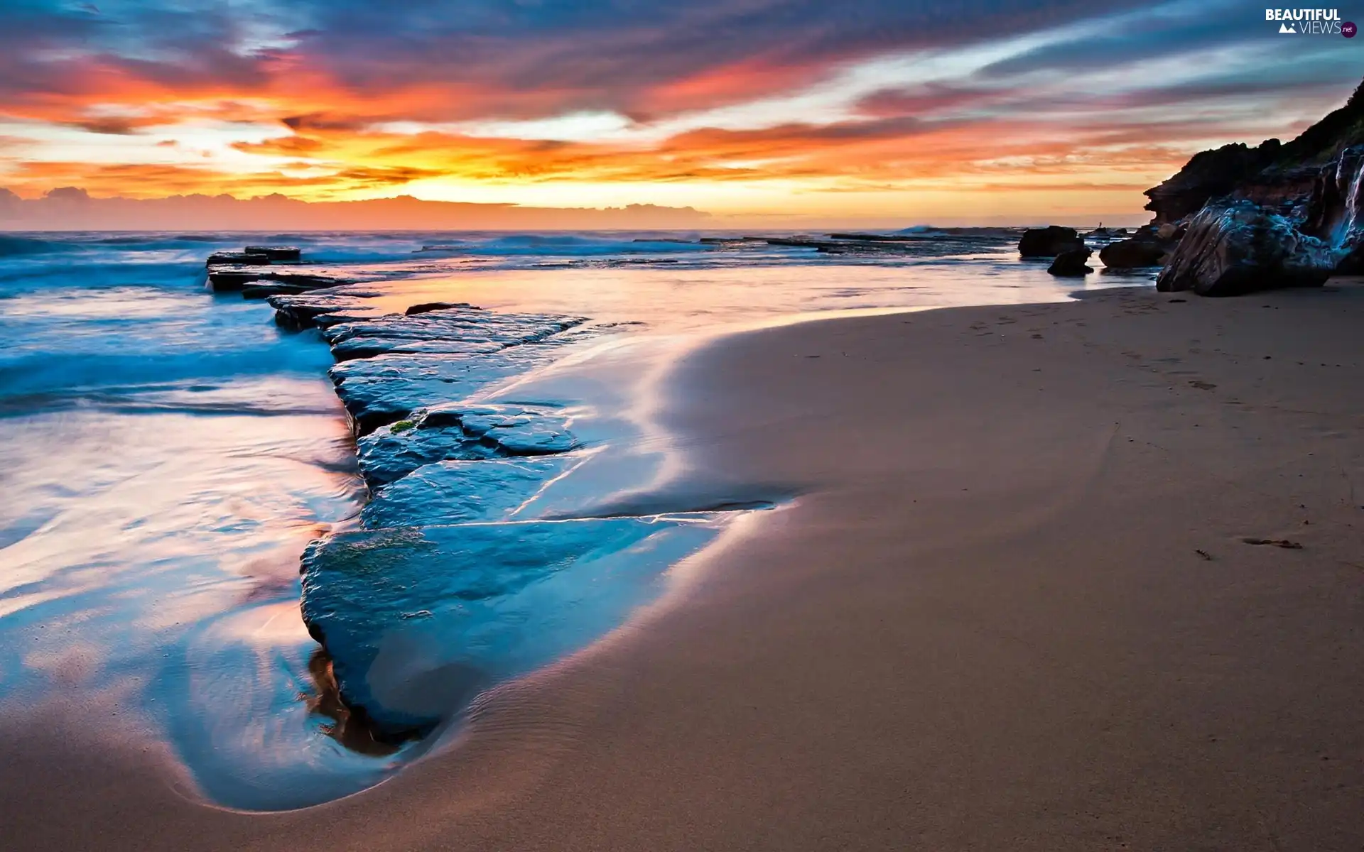 sea, Beaches, rocks, Waves