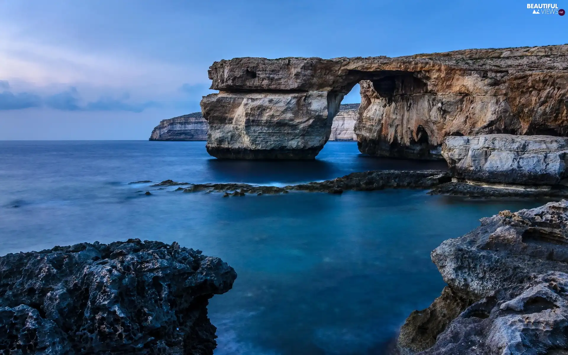 sea, rocks