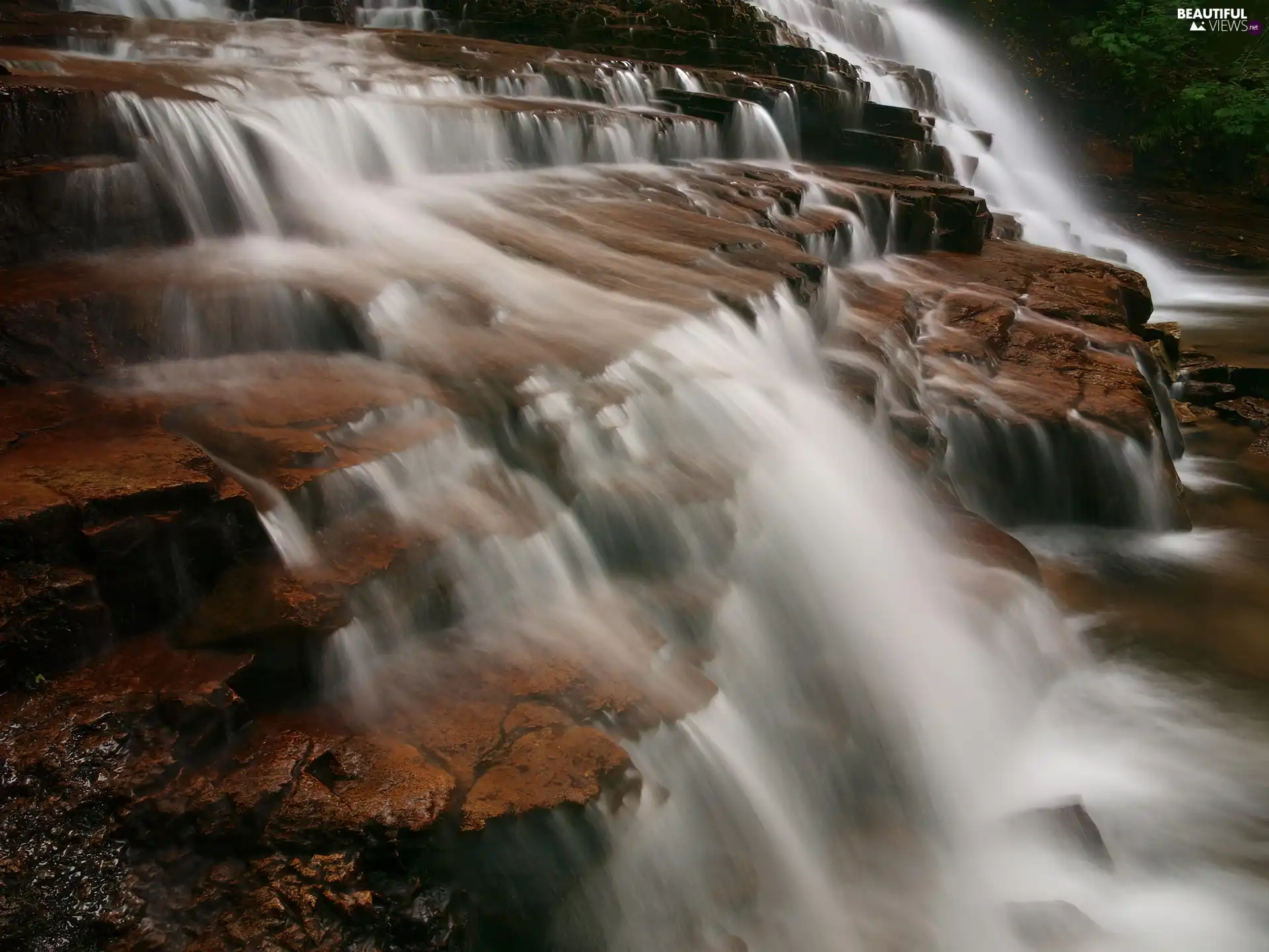 waterfall, Stones rocks