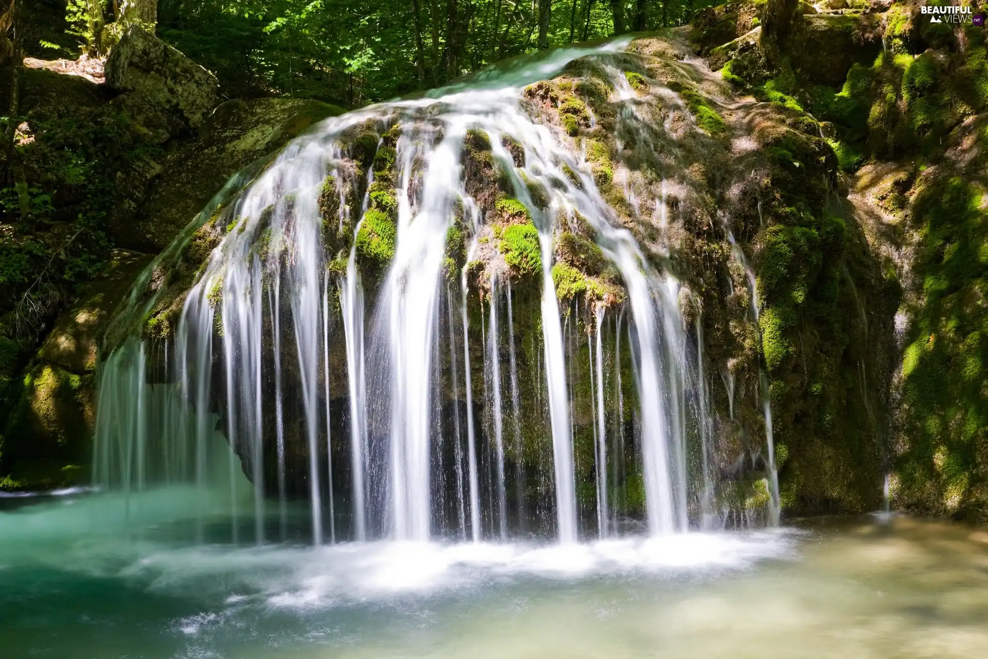 waterfall, Rocks