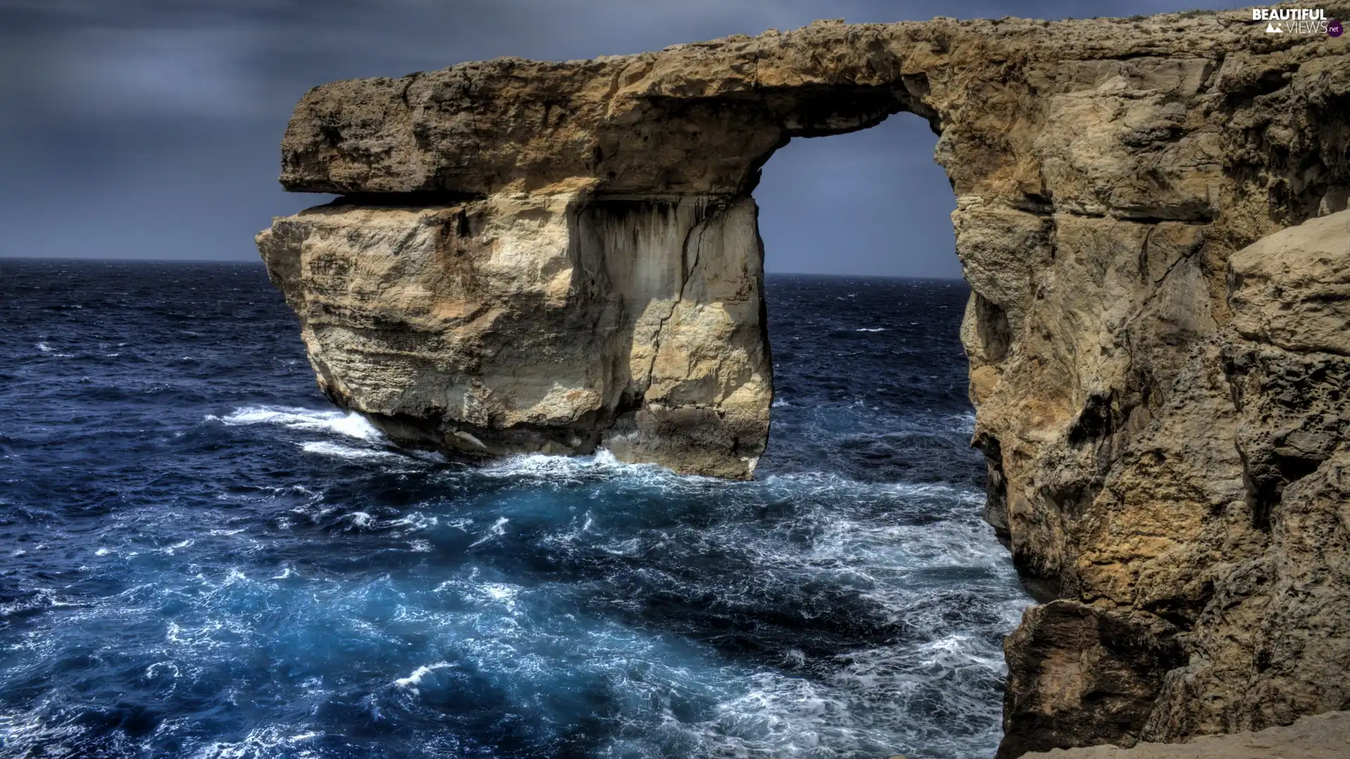 Rocks, sea, Waves