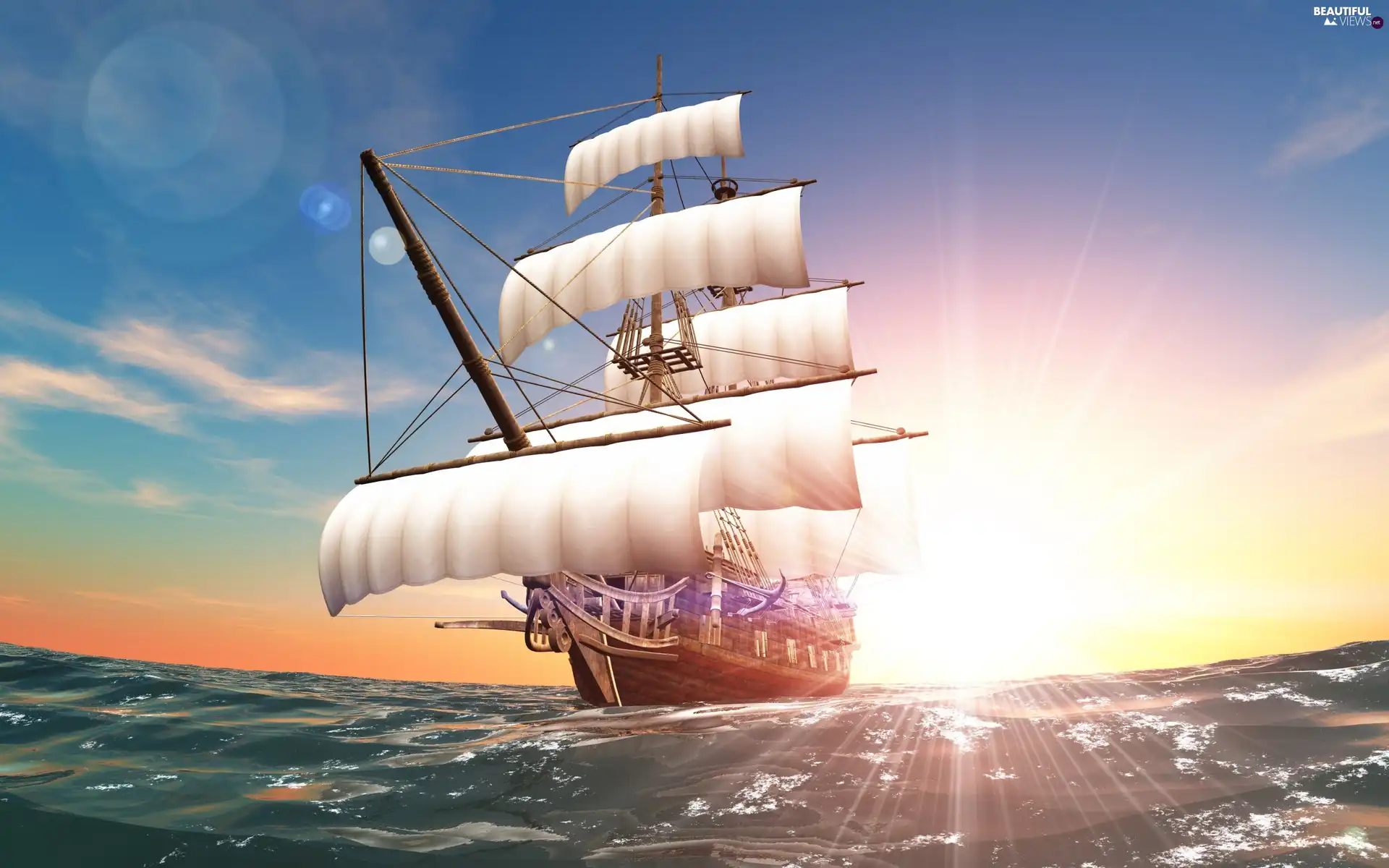 Great Sunsets, sea, sailing vessel