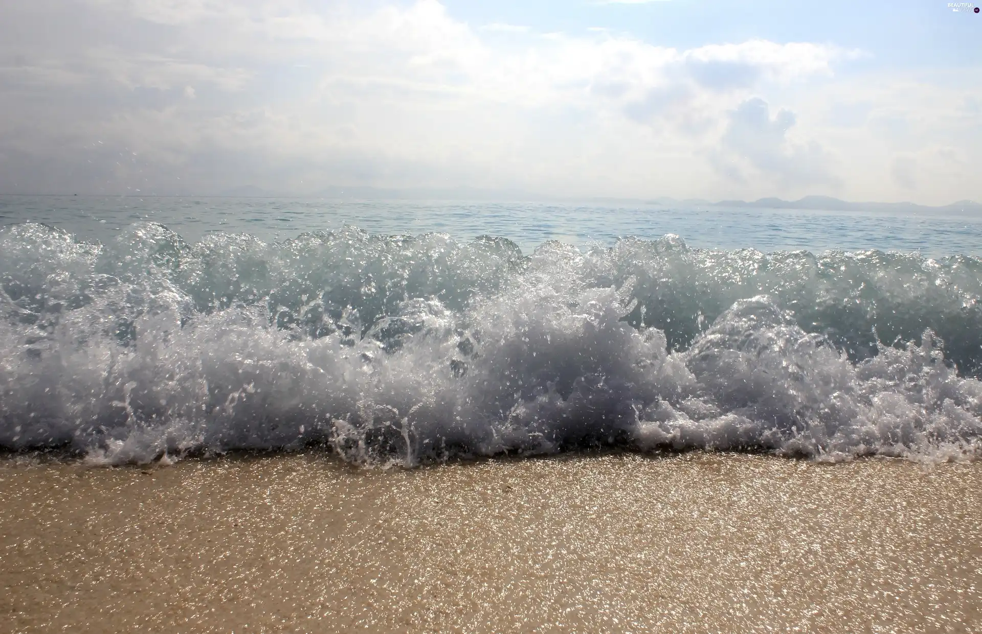 Sand, sea, Waves