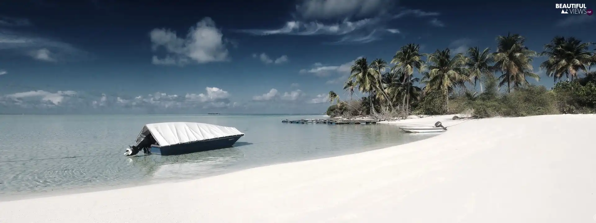 Motor boat, Beaches, sea