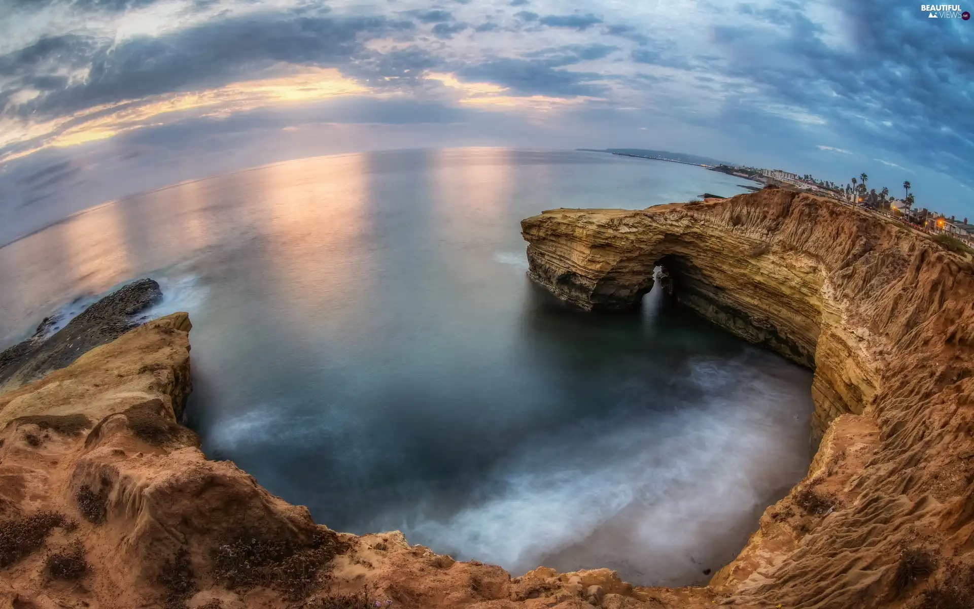 cliff, sea