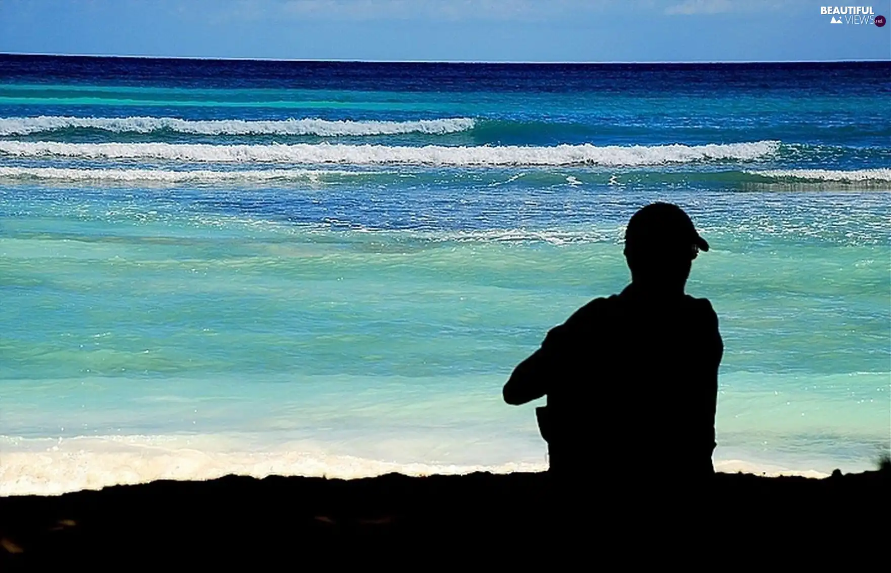 Human, coast, sea, Waves