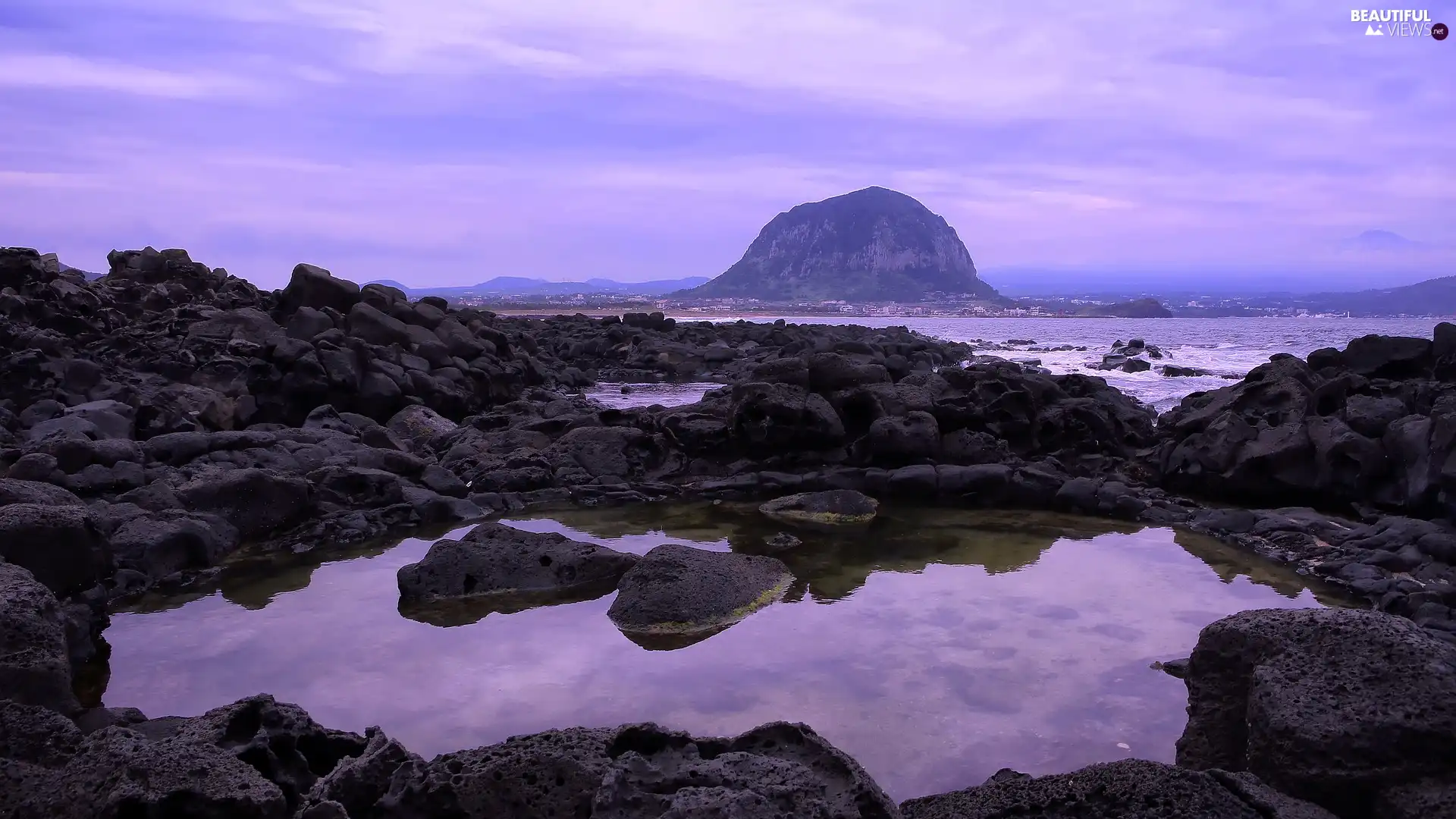 mountains, rocks, Stones, sea