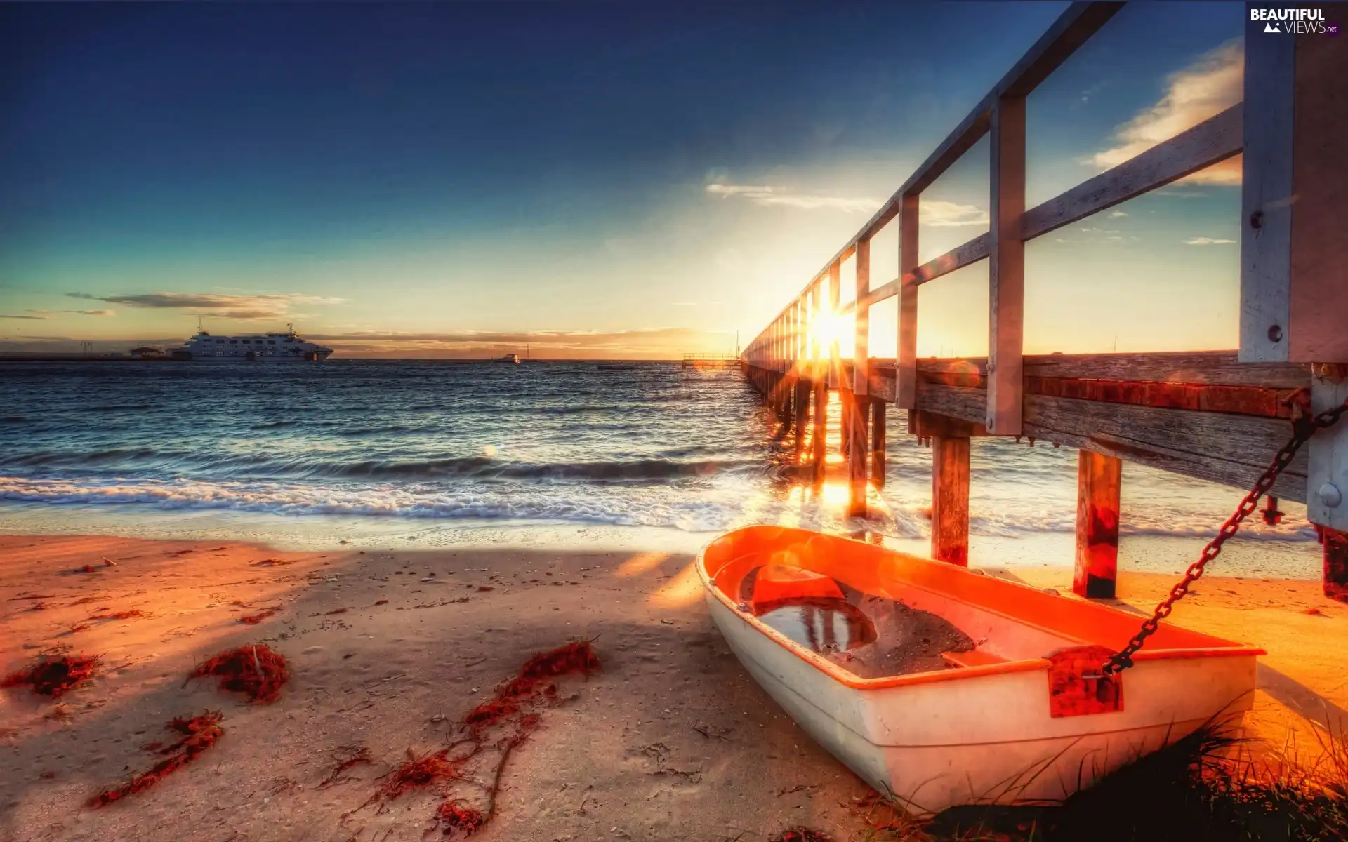 sea, Boat, pier