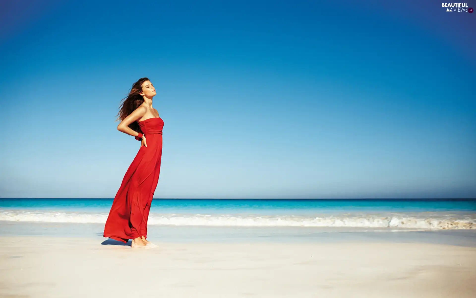 Nina Agdal, Dress, sea, red hot