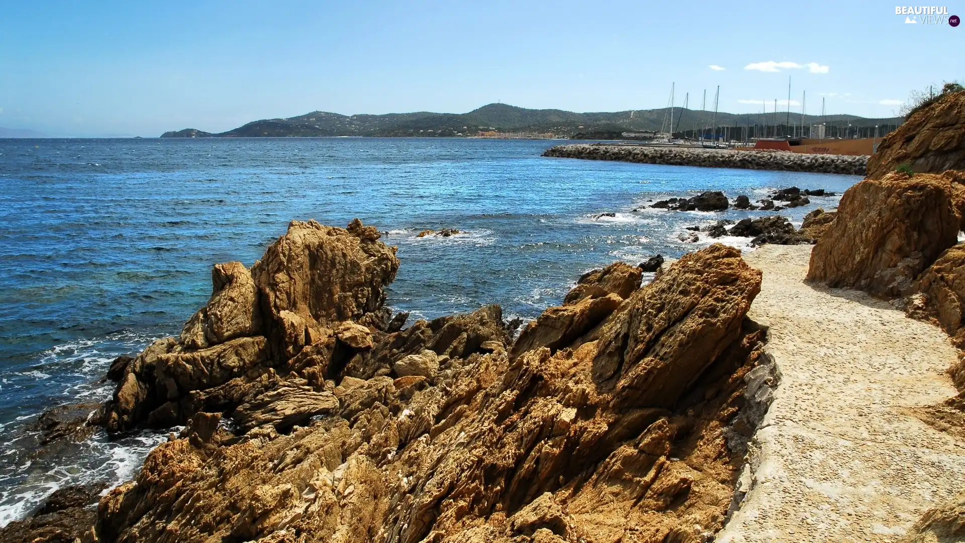 rocks, sea