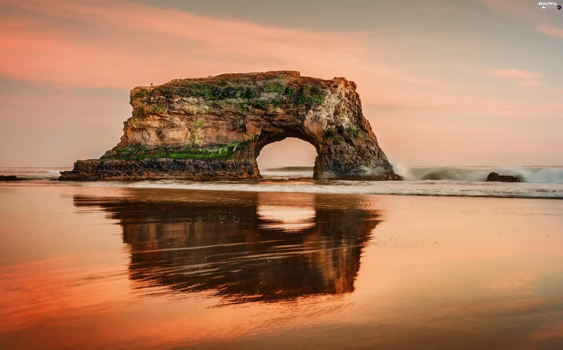 west, Rocks, sea, sun