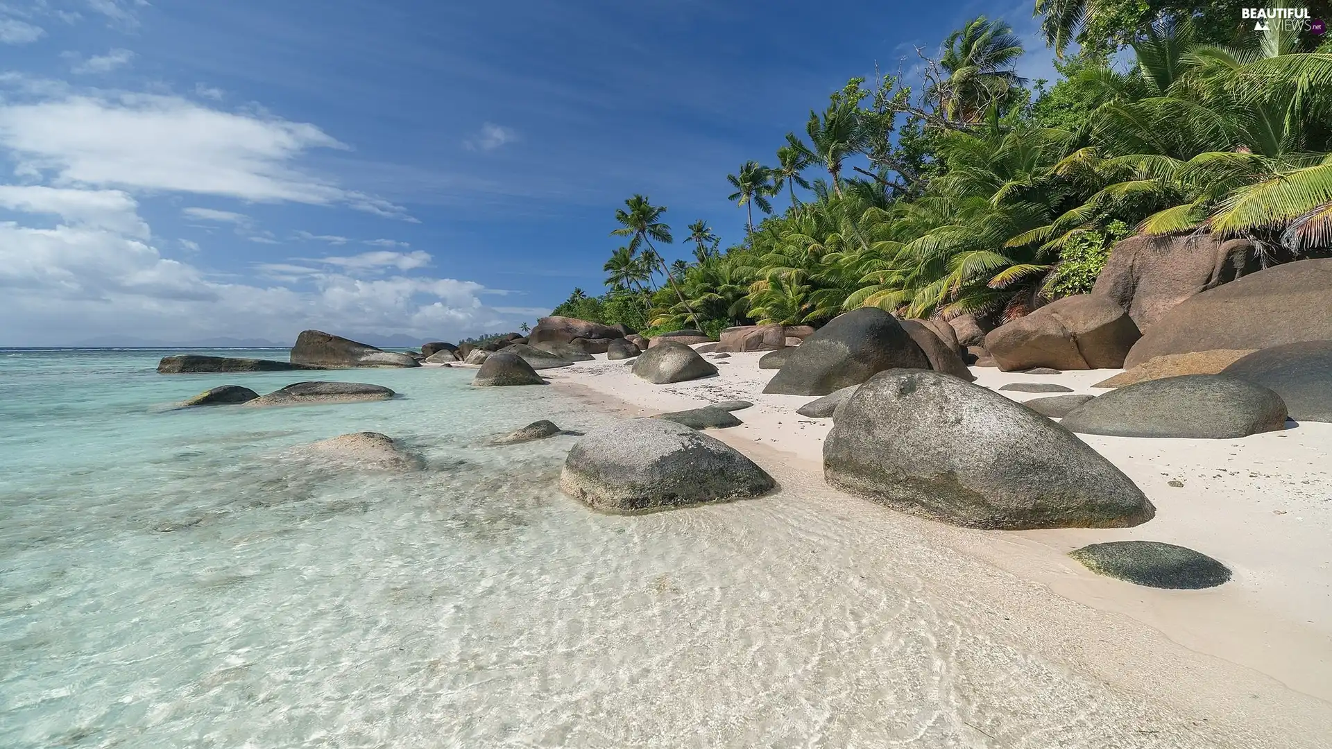 Silhouette Island, Seychelles, sea, Beaches, clouds, Tropical, Stones, Palms, coast