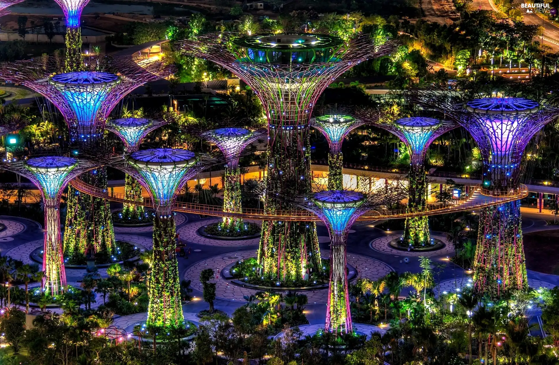 Singapur, Floodlit, Garden