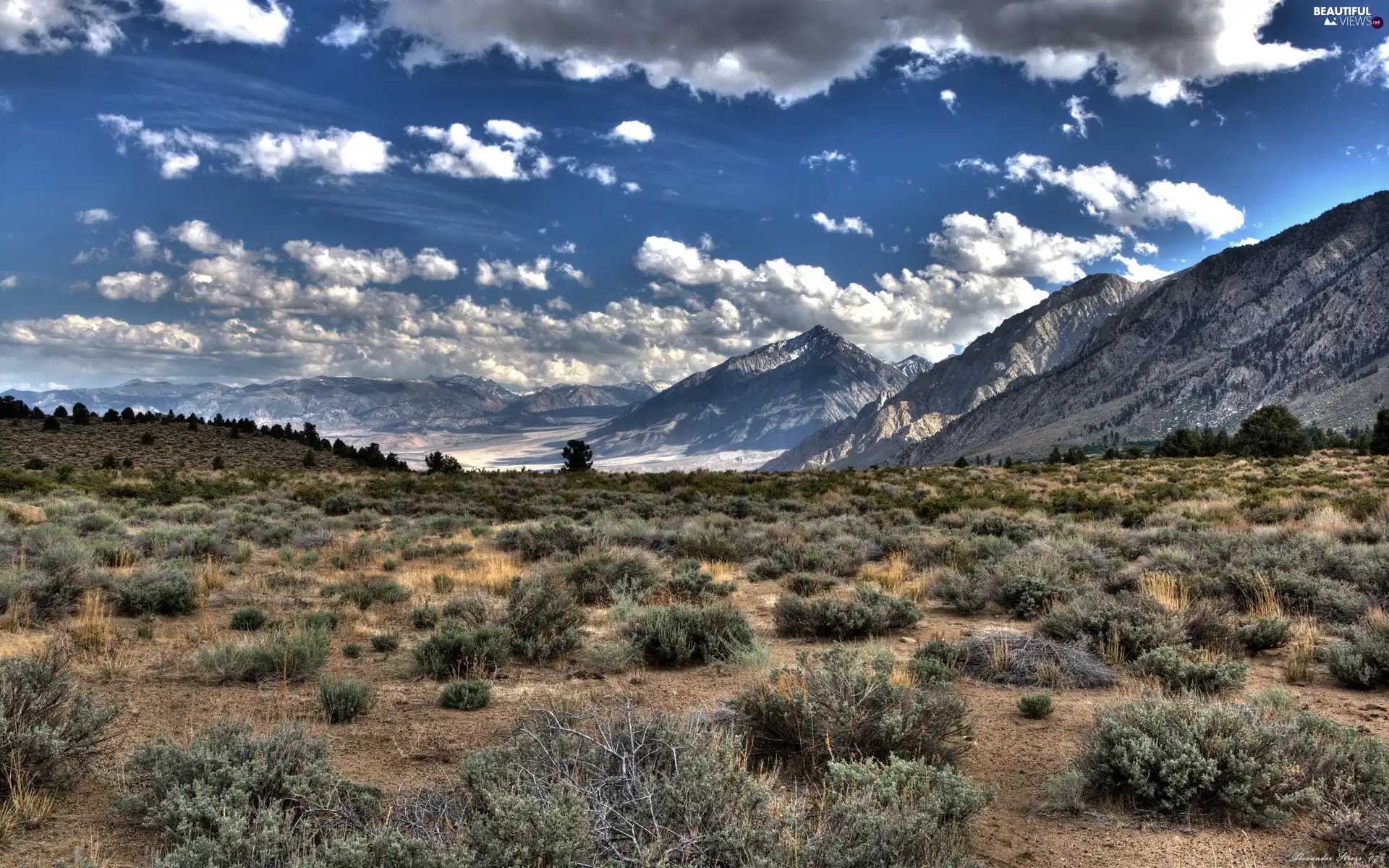 Sky, Mountains, clouds