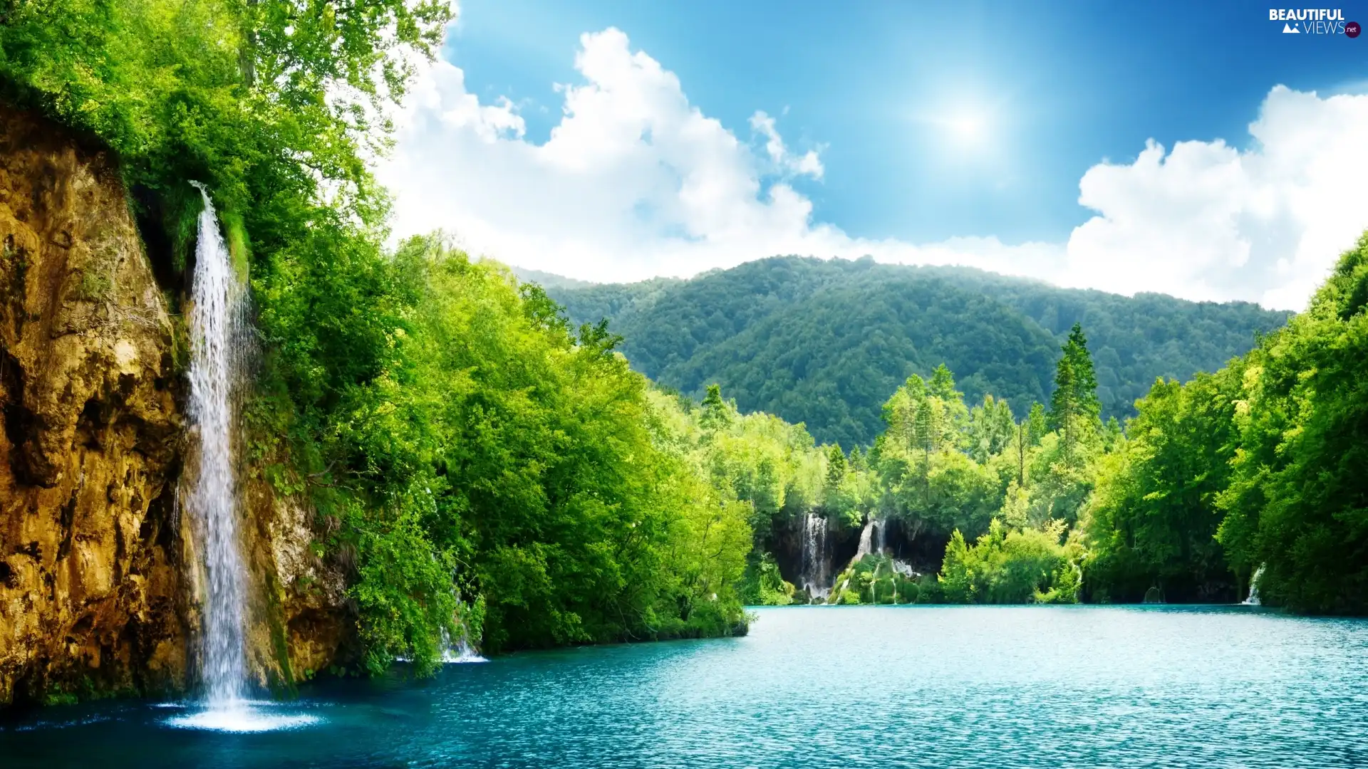 Sky, water, forest