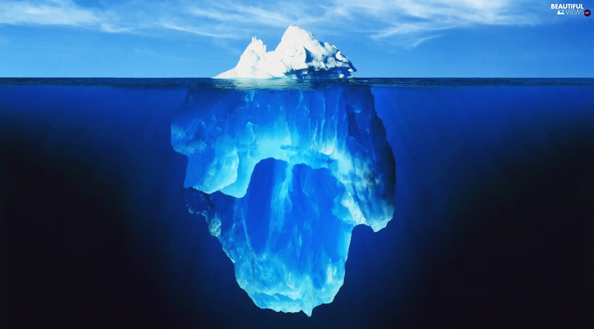 great, sea, Sky, Iceberg