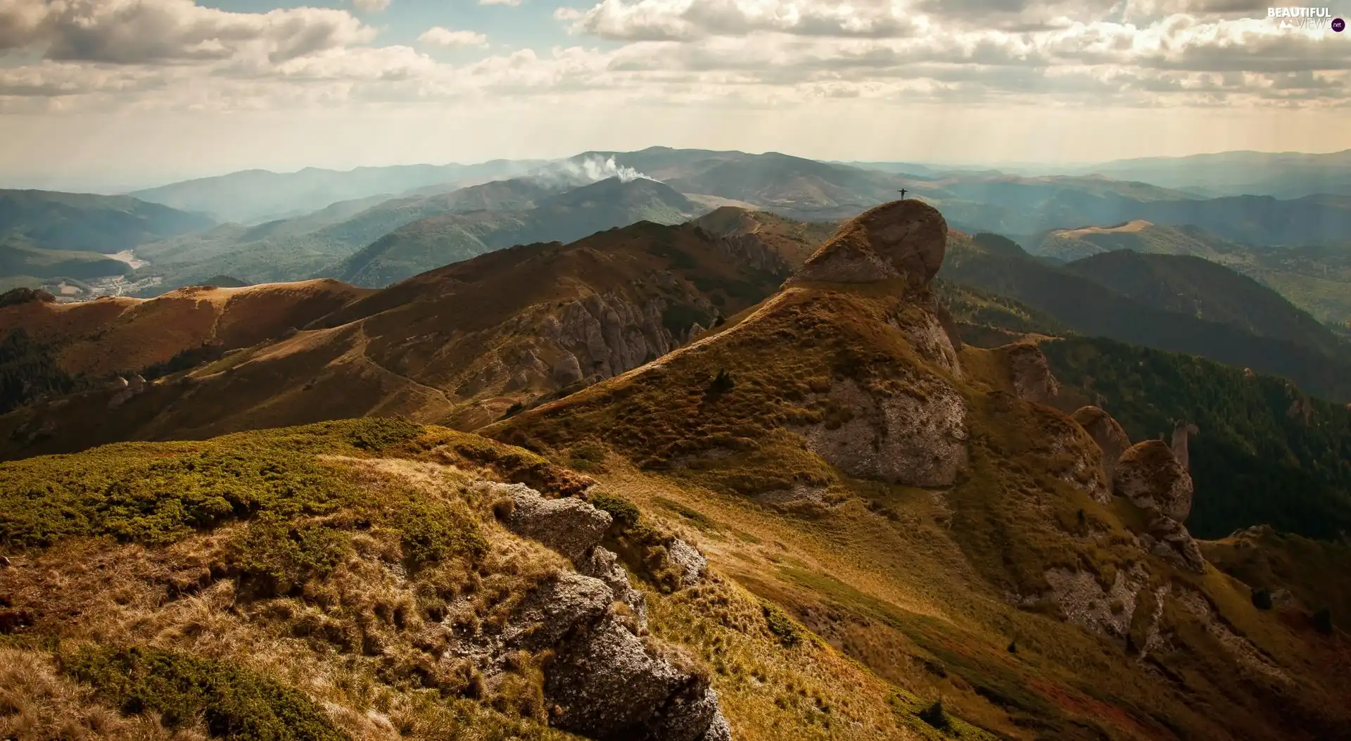 Mountains, Sky, Human, The Hills