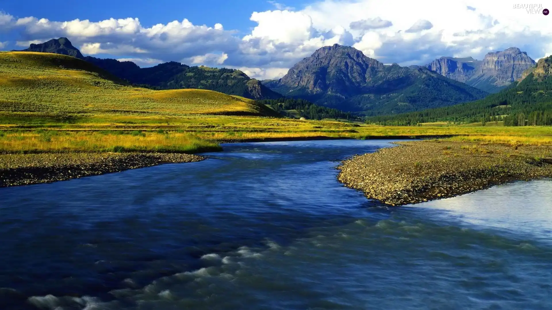 Sky, River, Mountains
