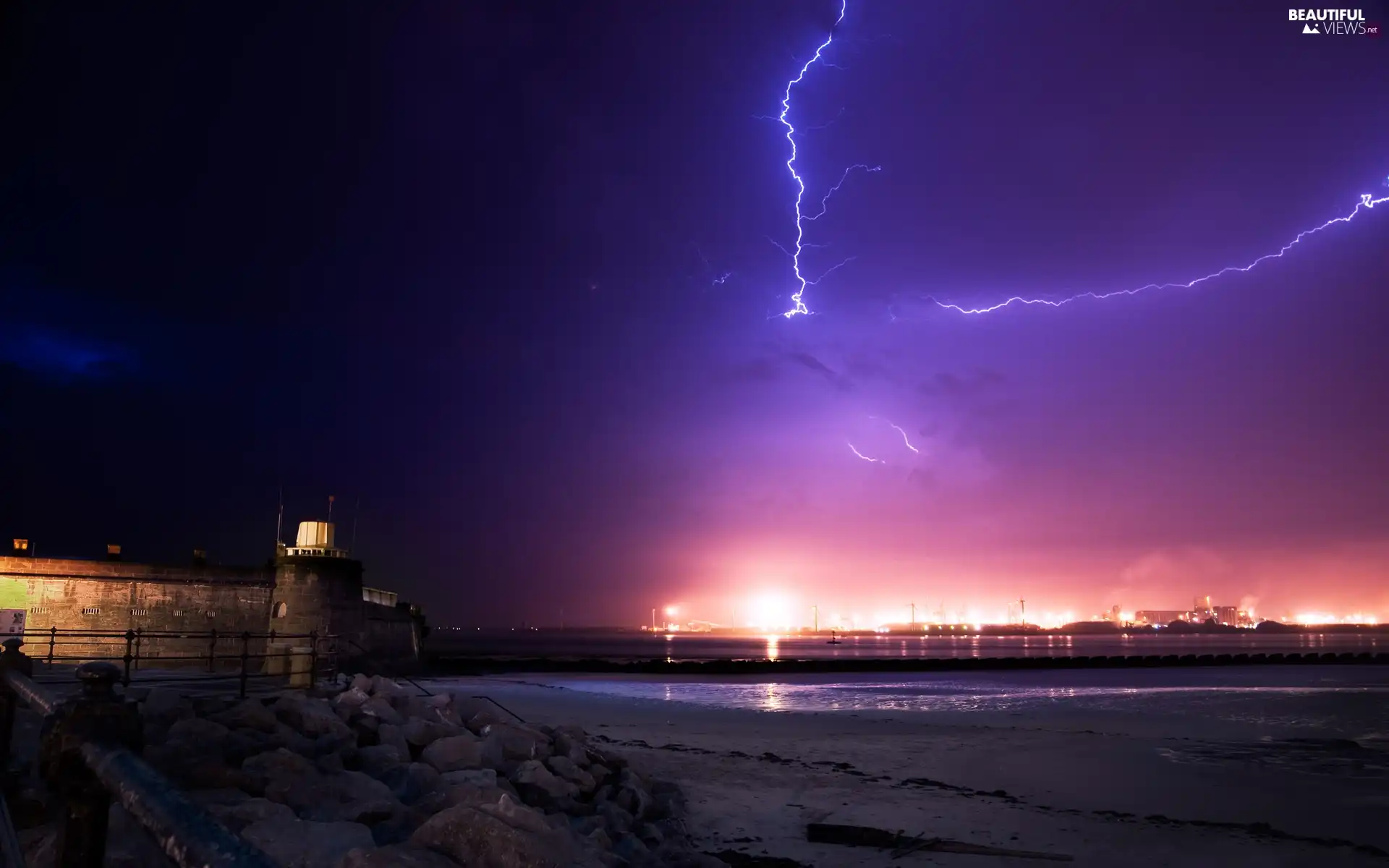 Night, Lightning, Sky, Storm