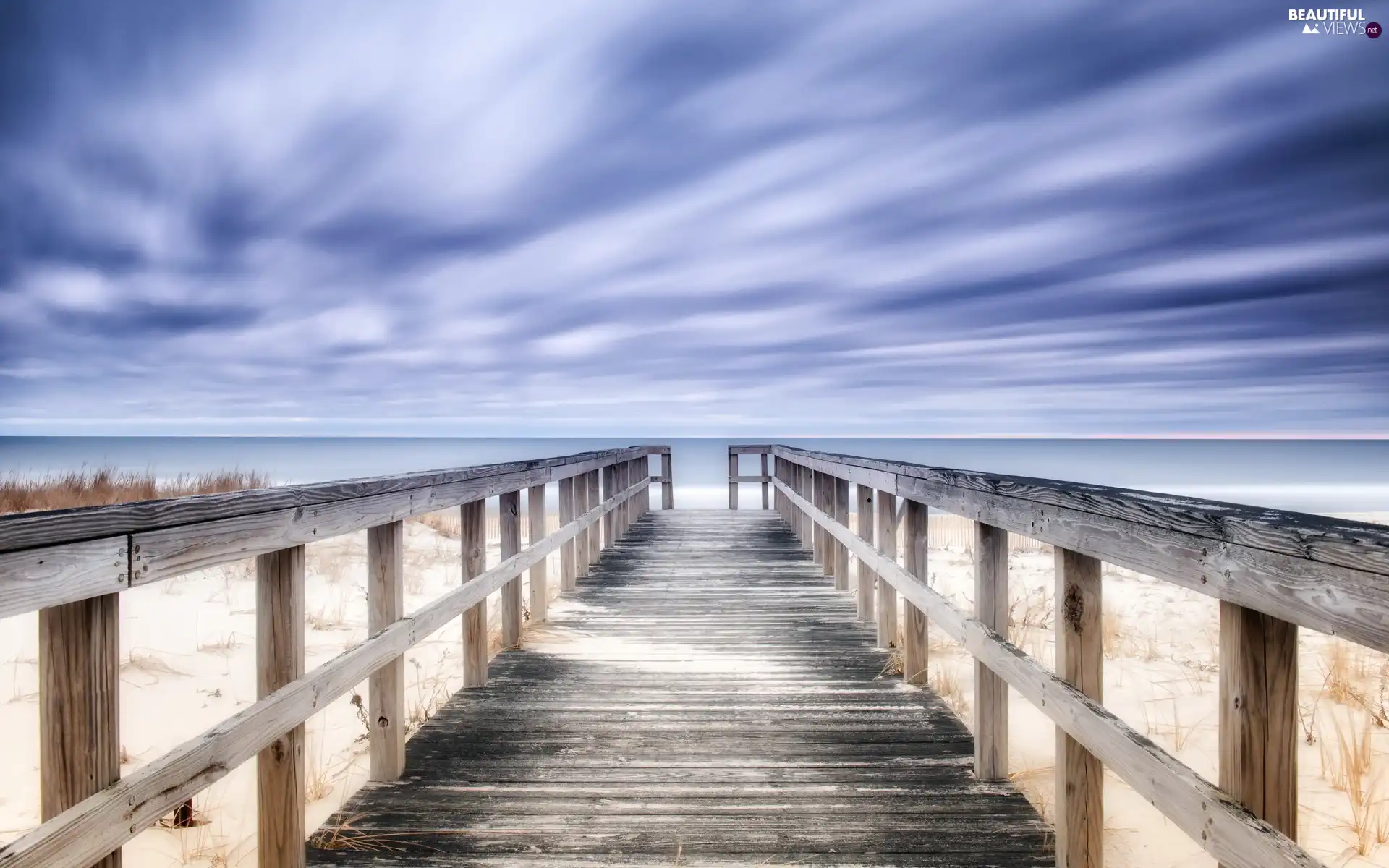 sea, pier, Sky, Beaches