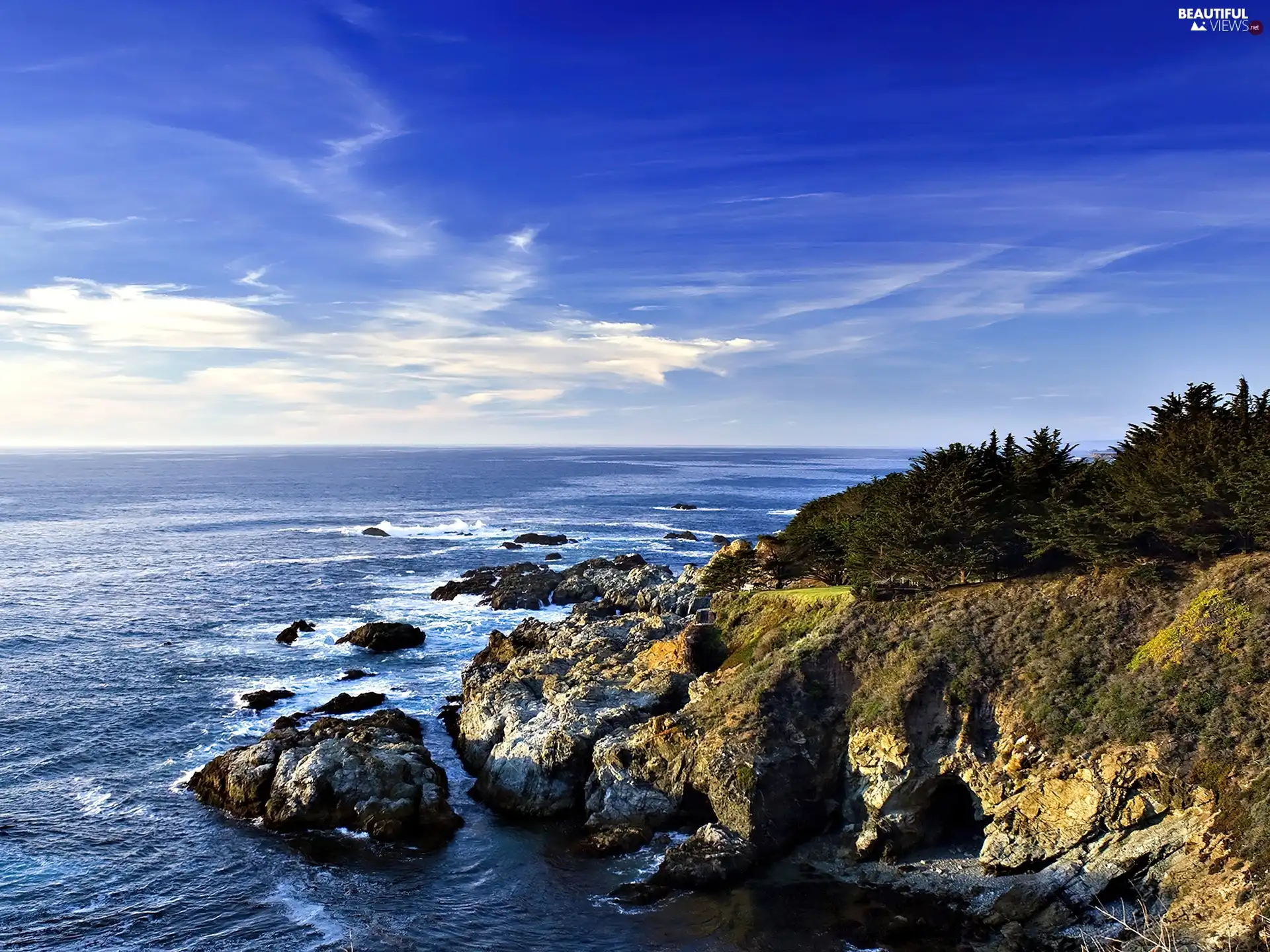 Sky, rocks, sea