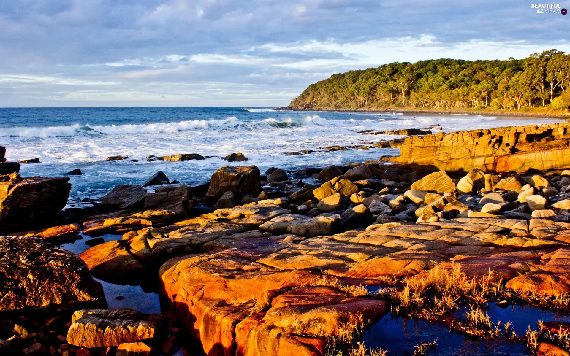 sea, rocks, Sky, coast