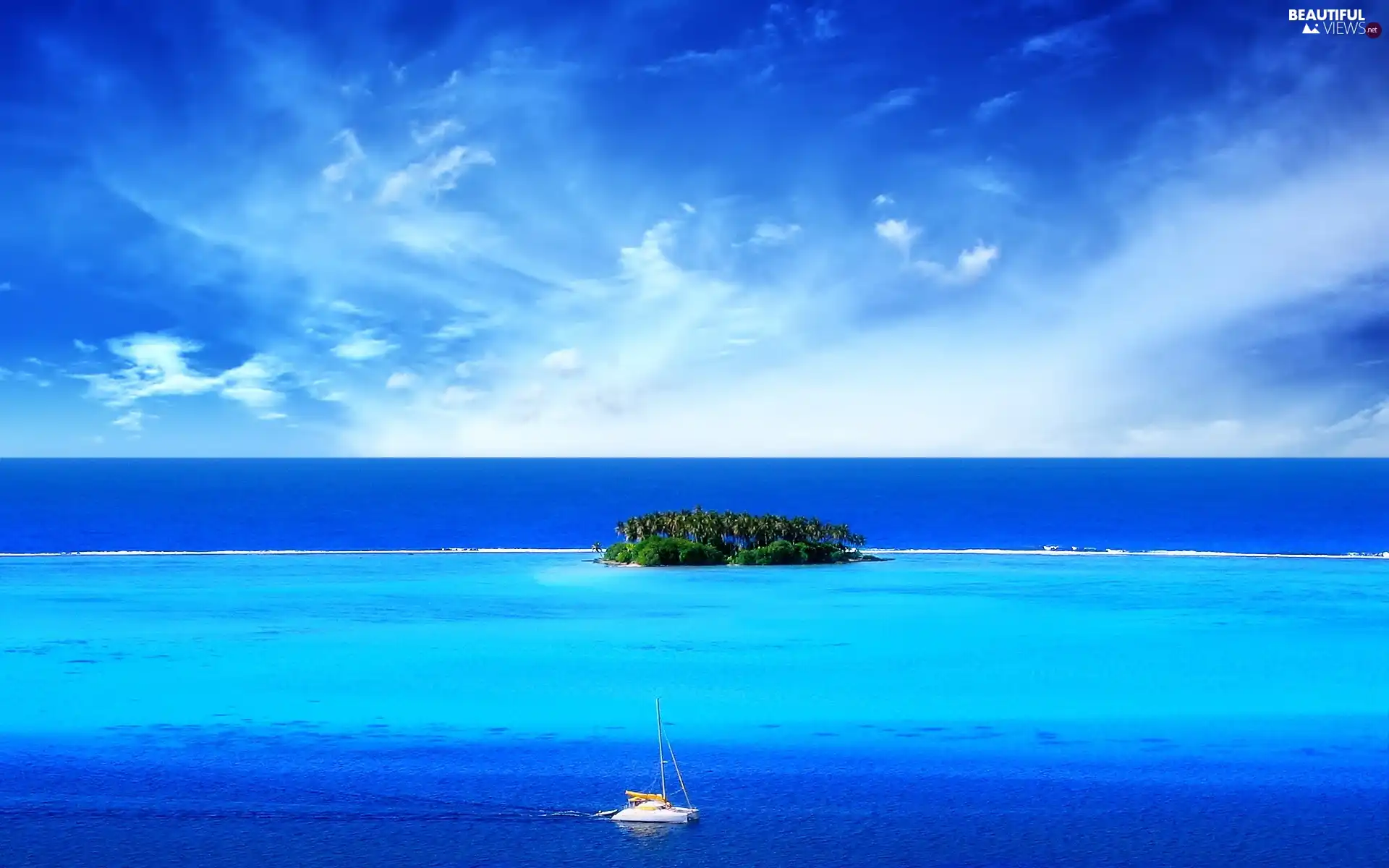 sea, bath-tub, Sky, Island