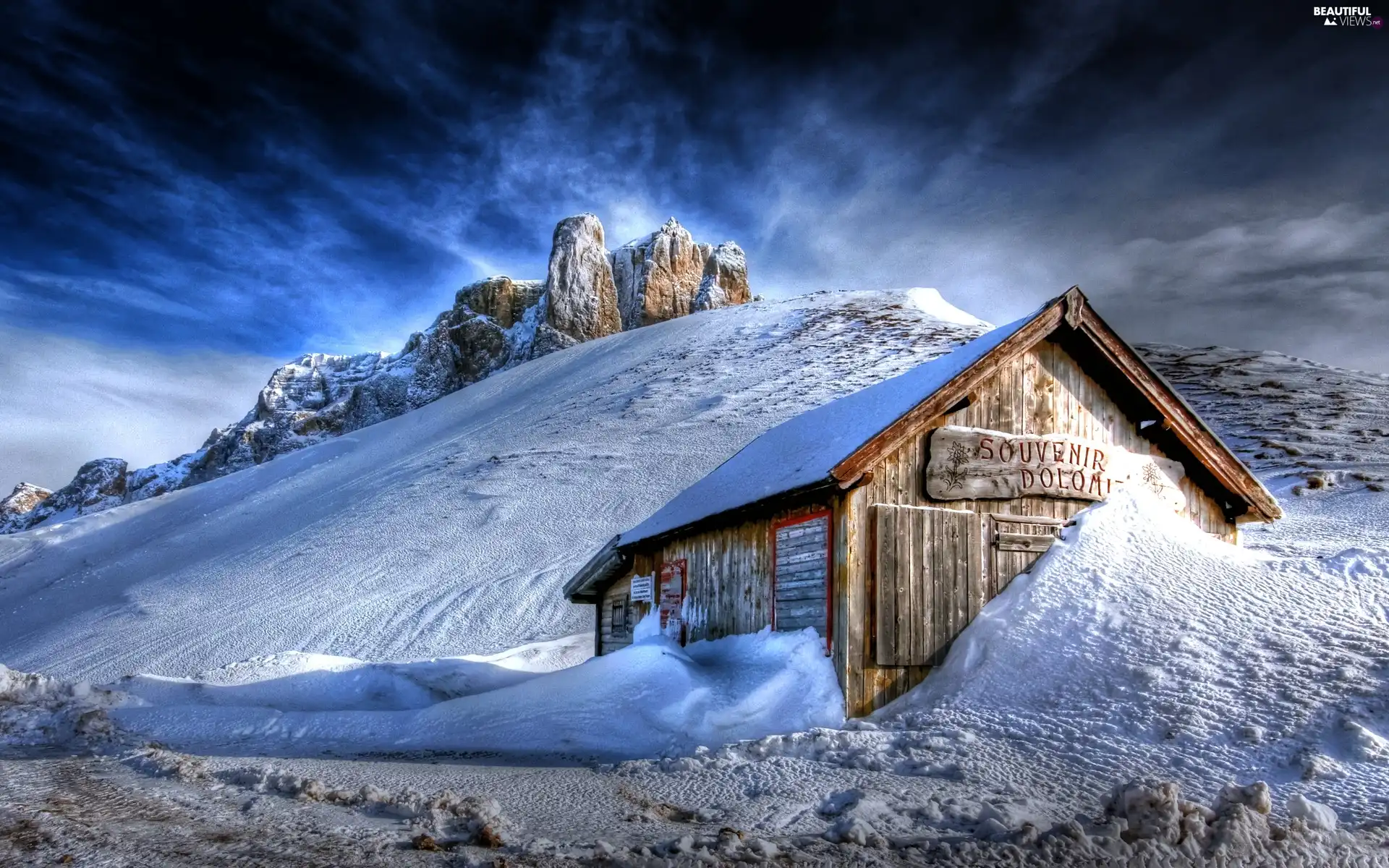 winter, cottage, snow, Mountains - Beautiful views wallpapers: 2560x1600