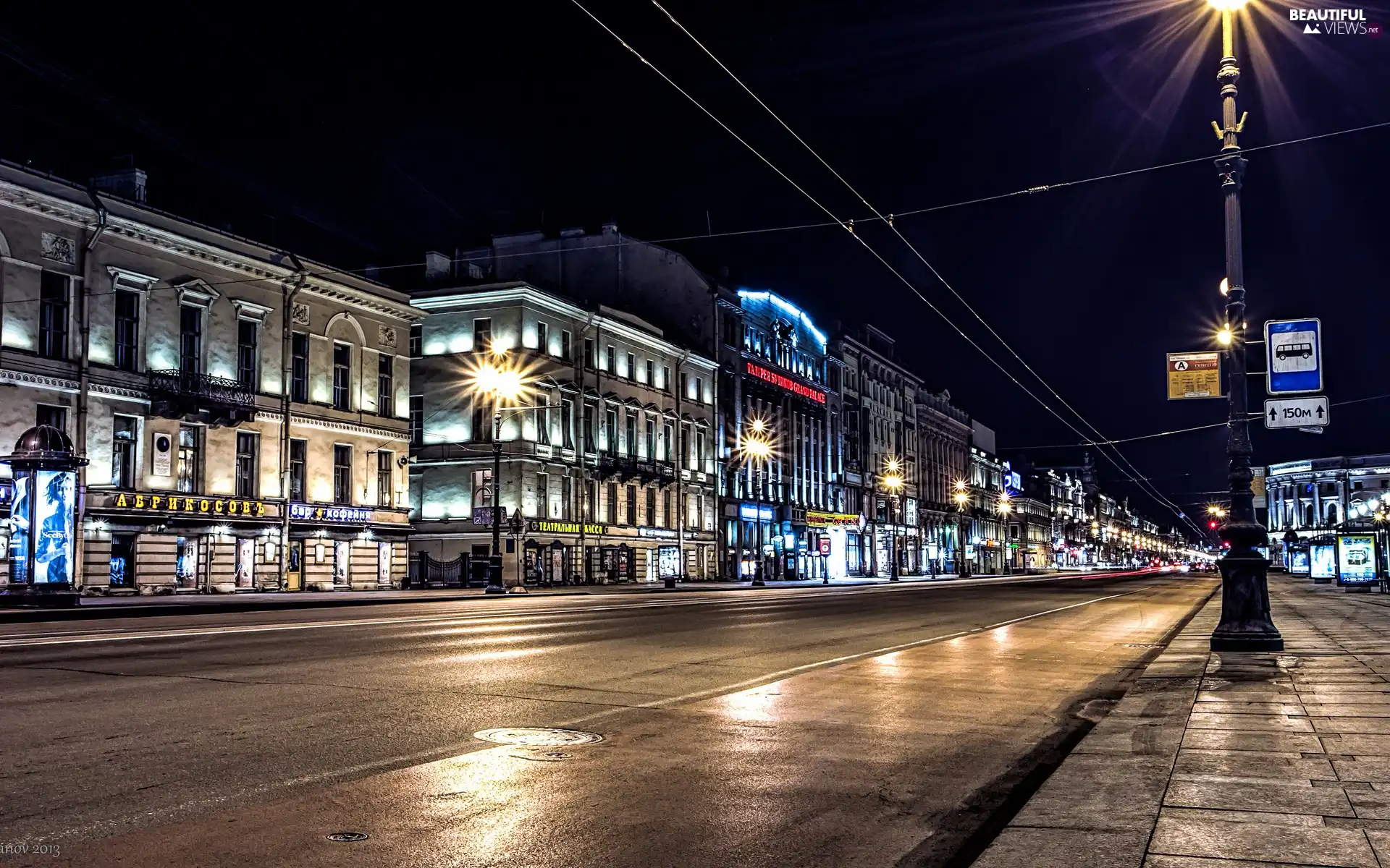 St. Petersburg, Russia, buildings, lanterns, Street