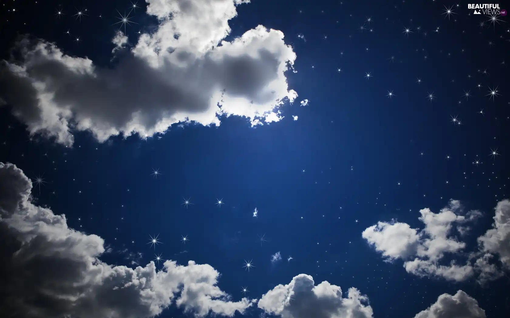 star, clouds, Sky