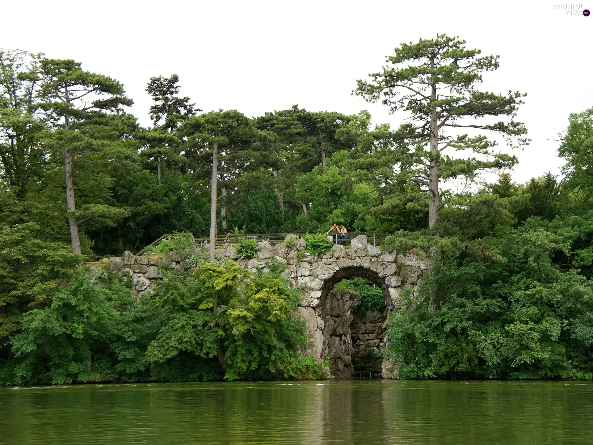 Castle, Luxembourg, stone, bridges, River, Park