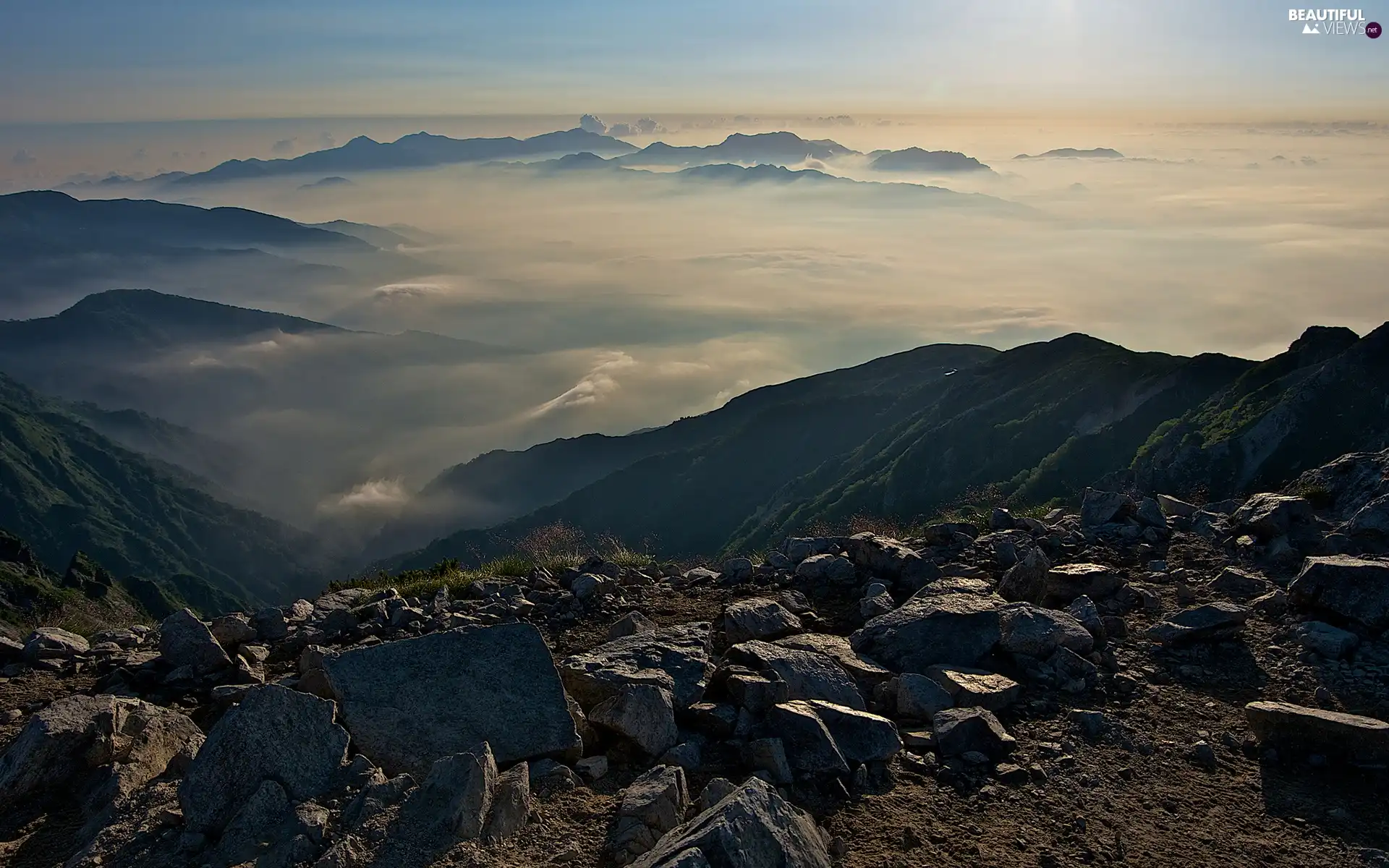 Stones, Mountains, clouds