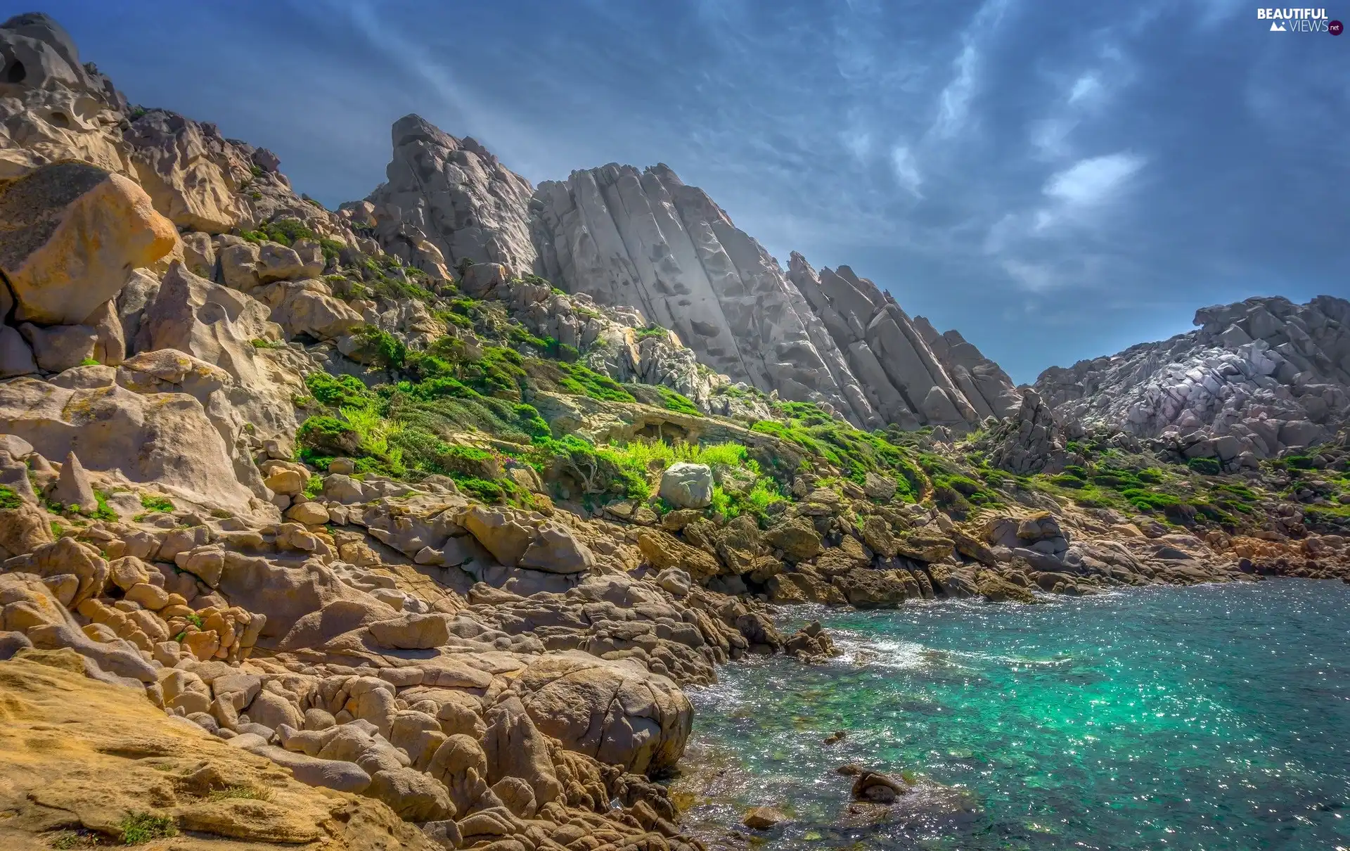 lake, rocks, Stones, coast