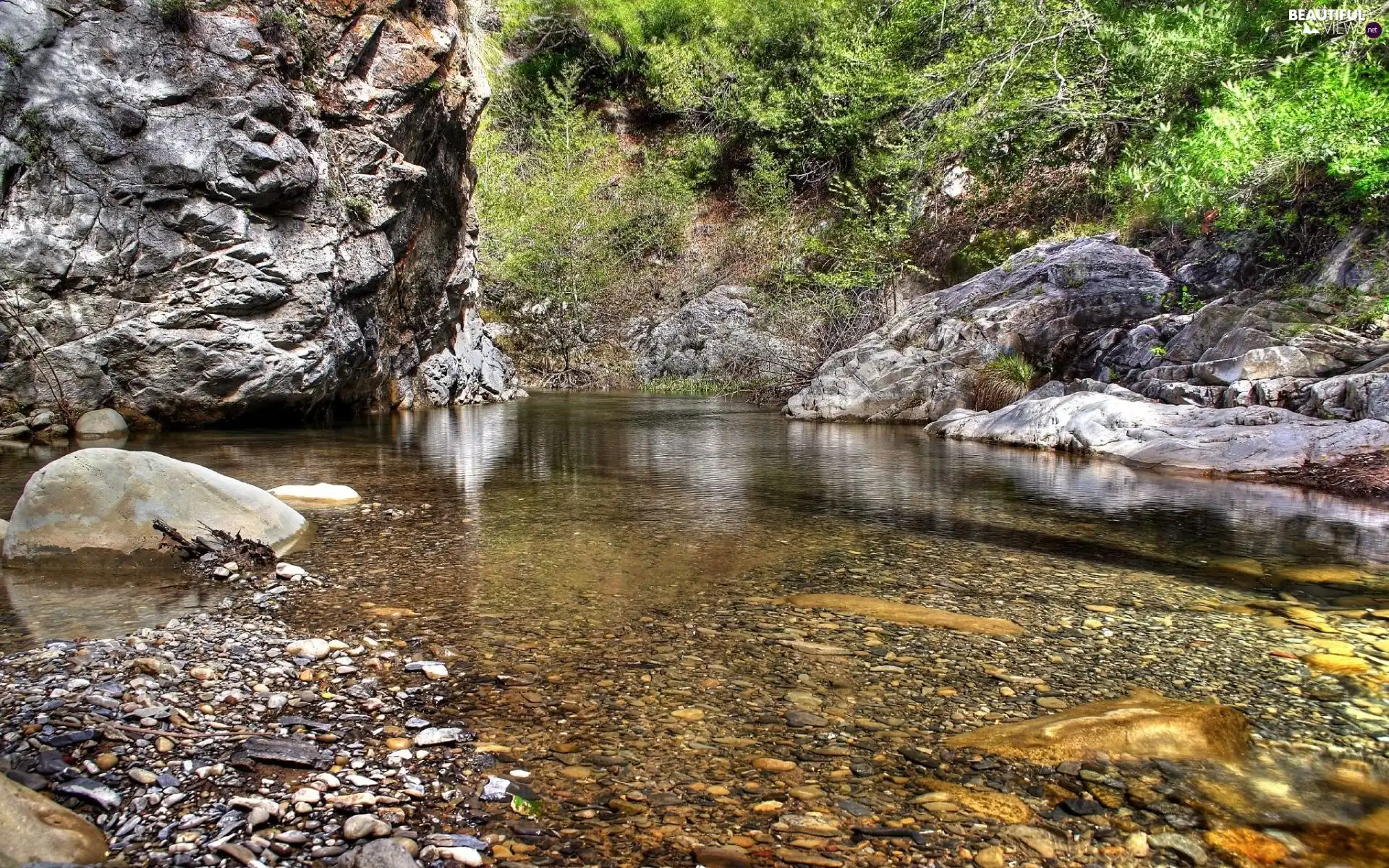 Stones, water, rocks