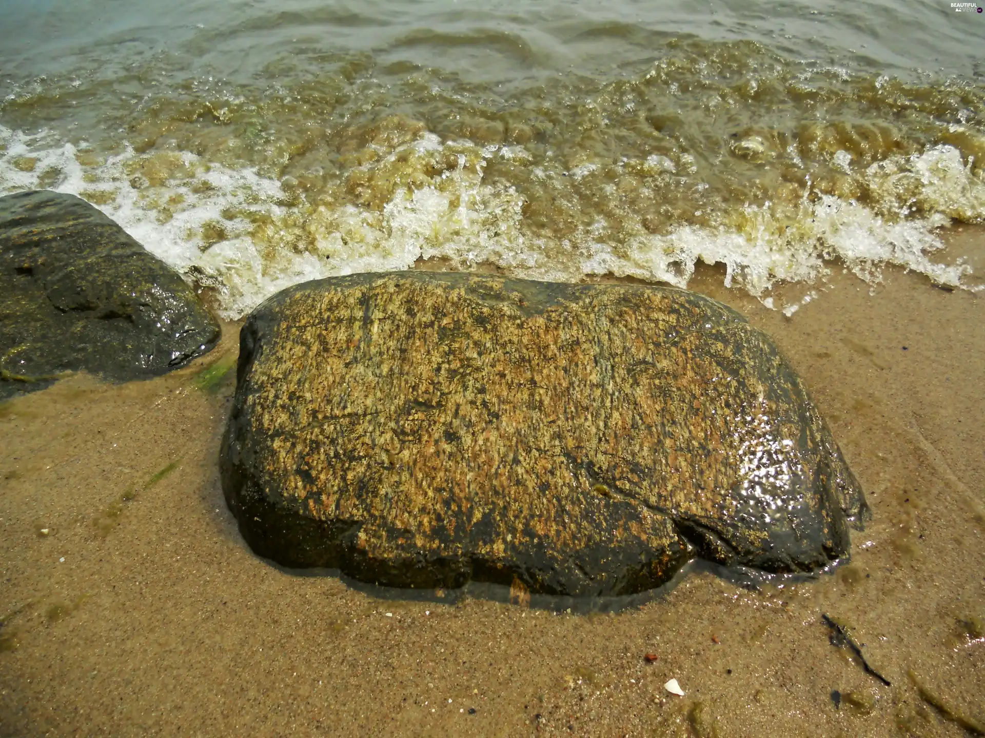 sea, Gdynia, Stones, The Baltic