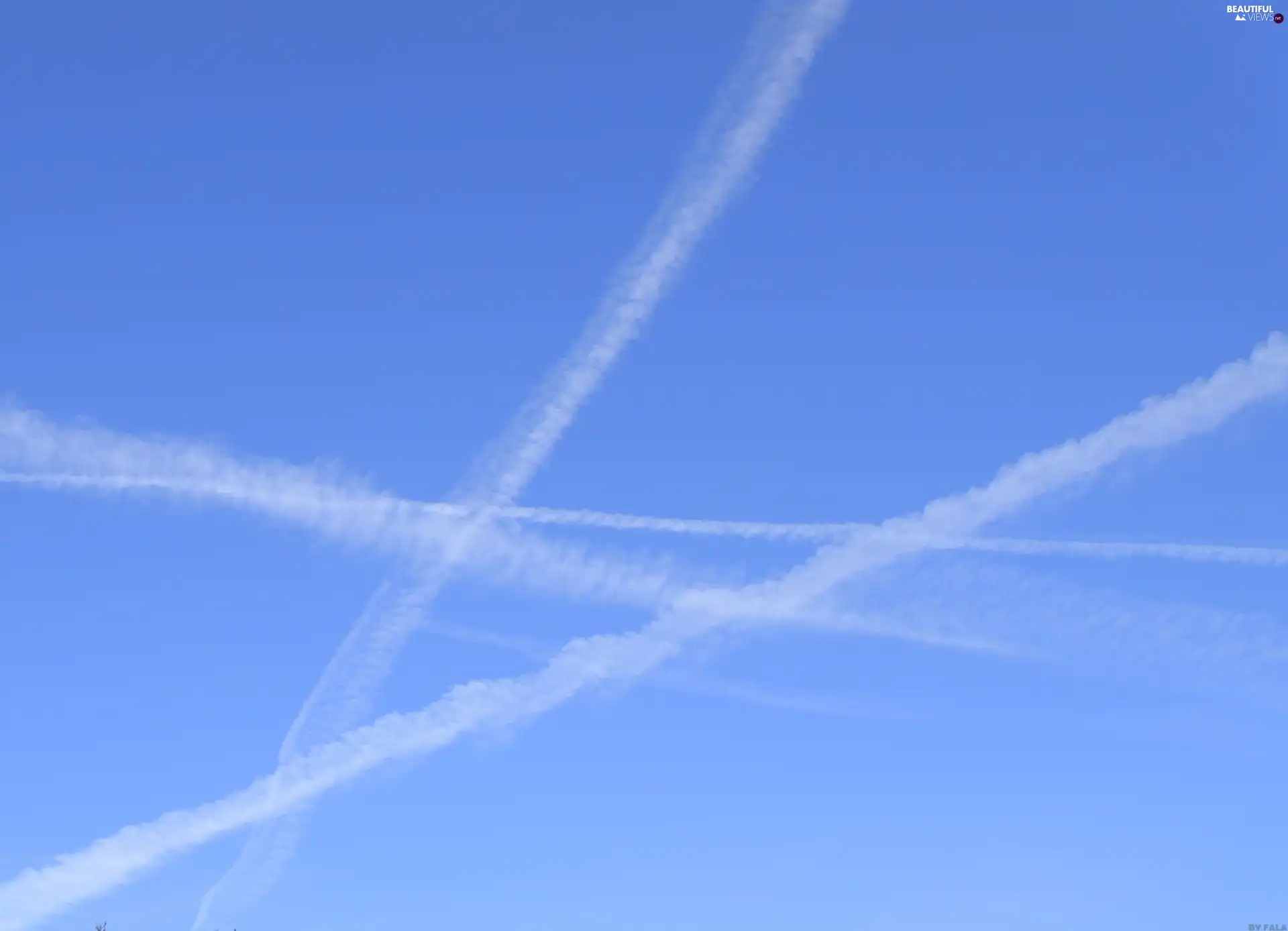 streaks, Sky, clouds