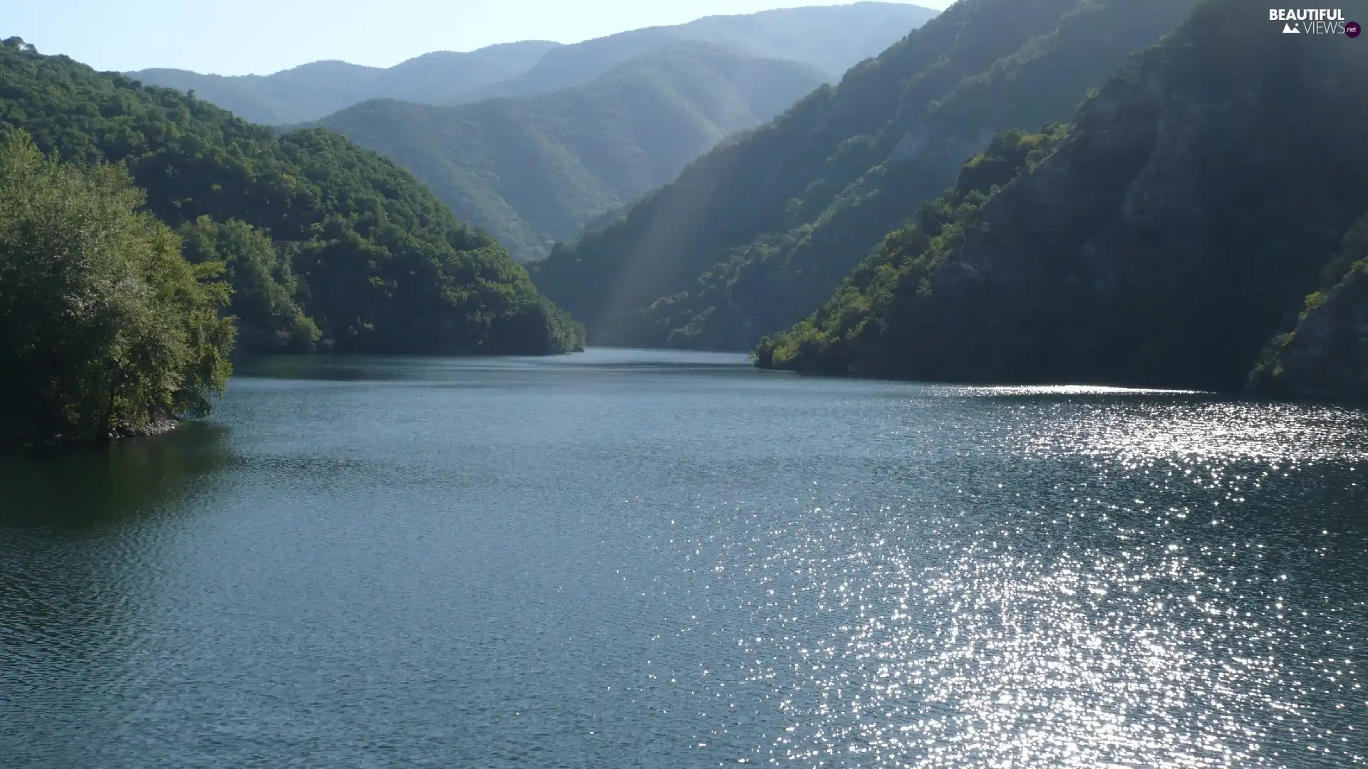 summer, Mountains, lake